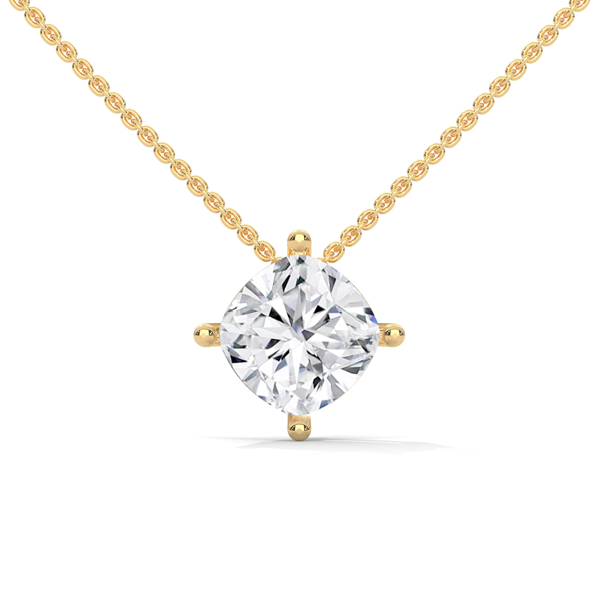 Celestial Glow Round-Cut Diamond Pendant Necklace 2.50ct | 14K Gold |16”&18” Chain