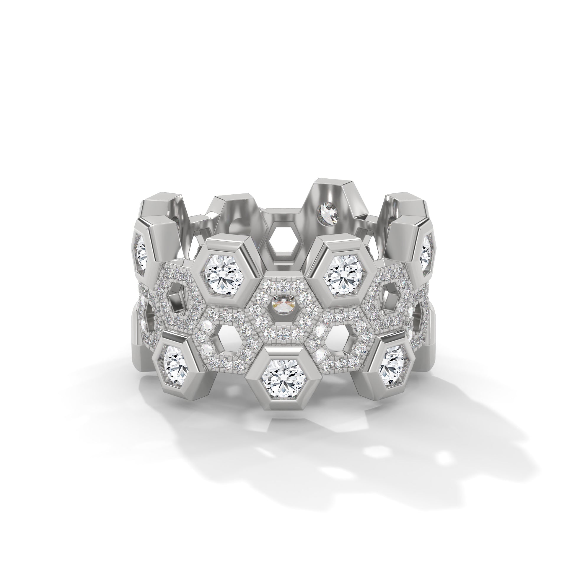 HexaGlow 2.69 CTW Lab-Grown Diamond Honeycomb Band