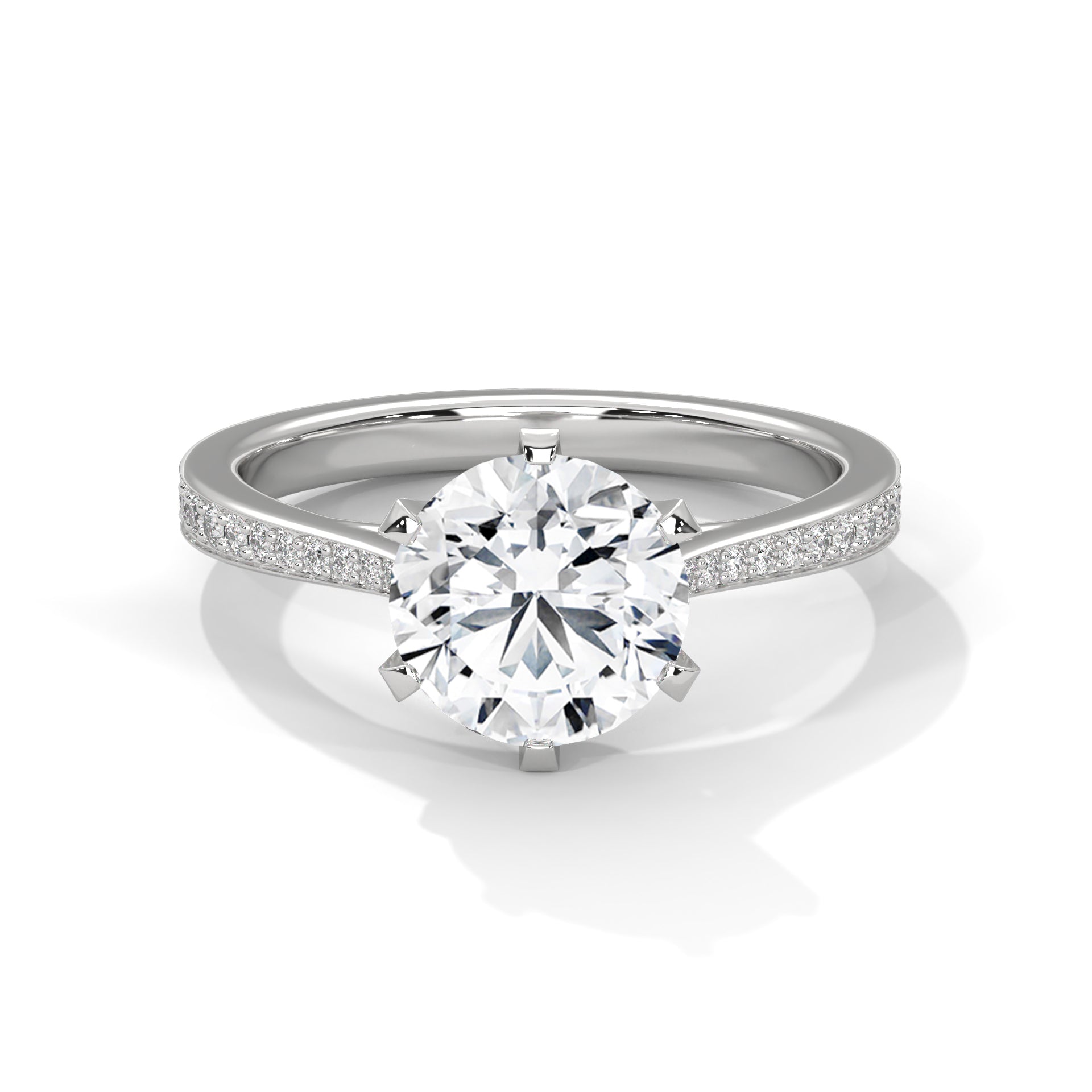 Brilliance 2.22 CTW Round-Cut Diamond Engagement Gold RIng