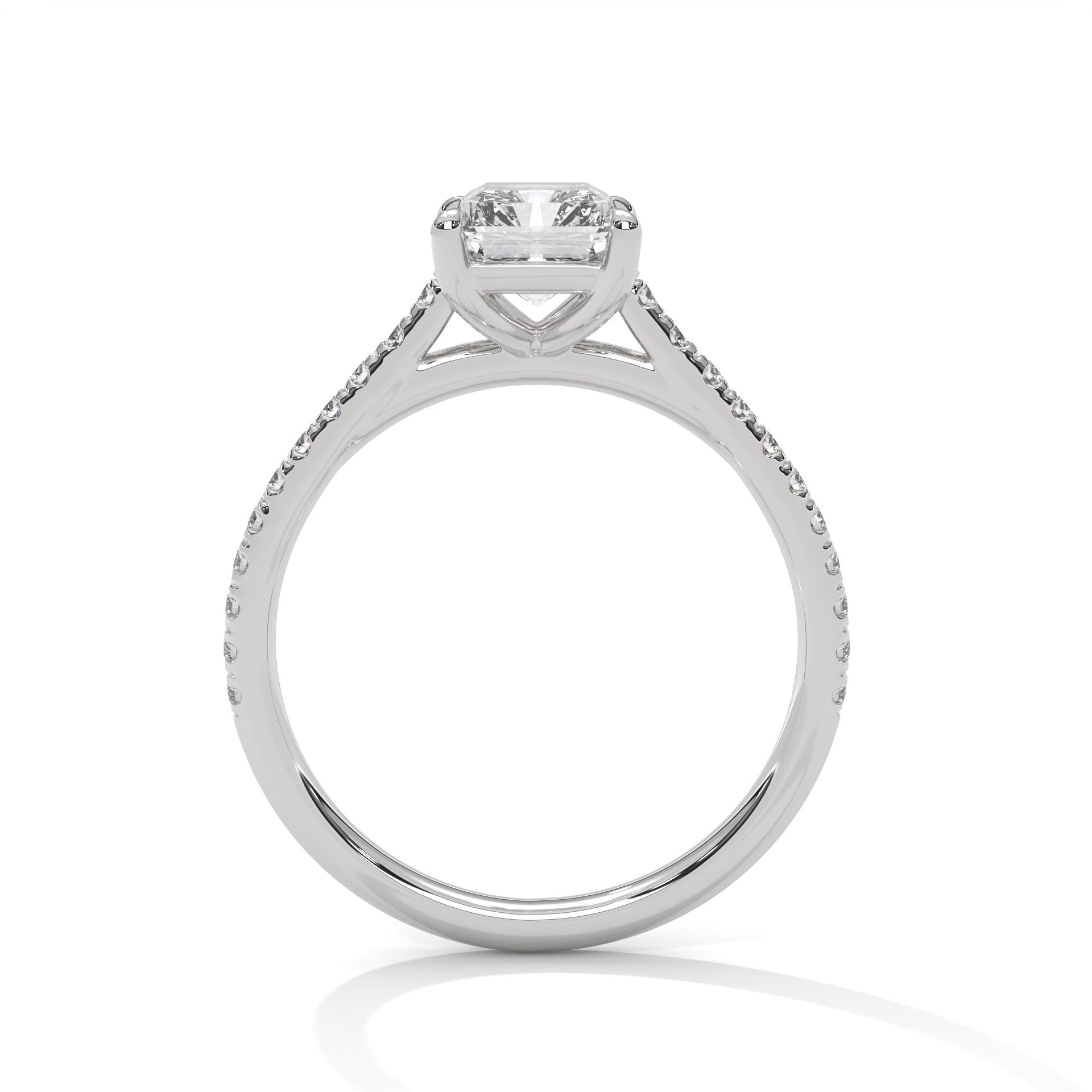 Ethereal 2.22 CTW Emerald-Cut Diamond Pave Engagement Ring