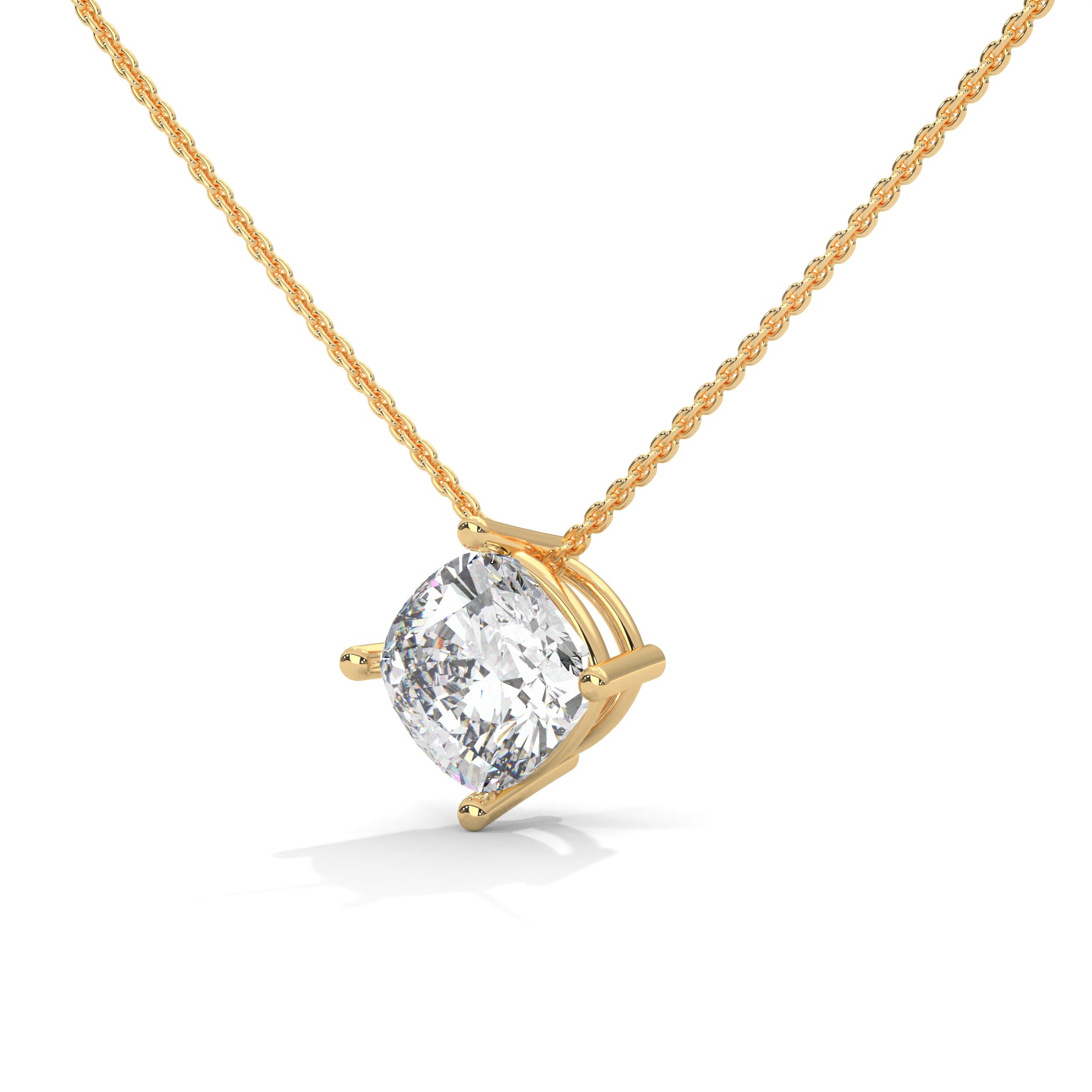 Celestial Glow Round-Cut Diamond Pendant Necklace 2.50ct | 14K Gold |16”&18” Chain