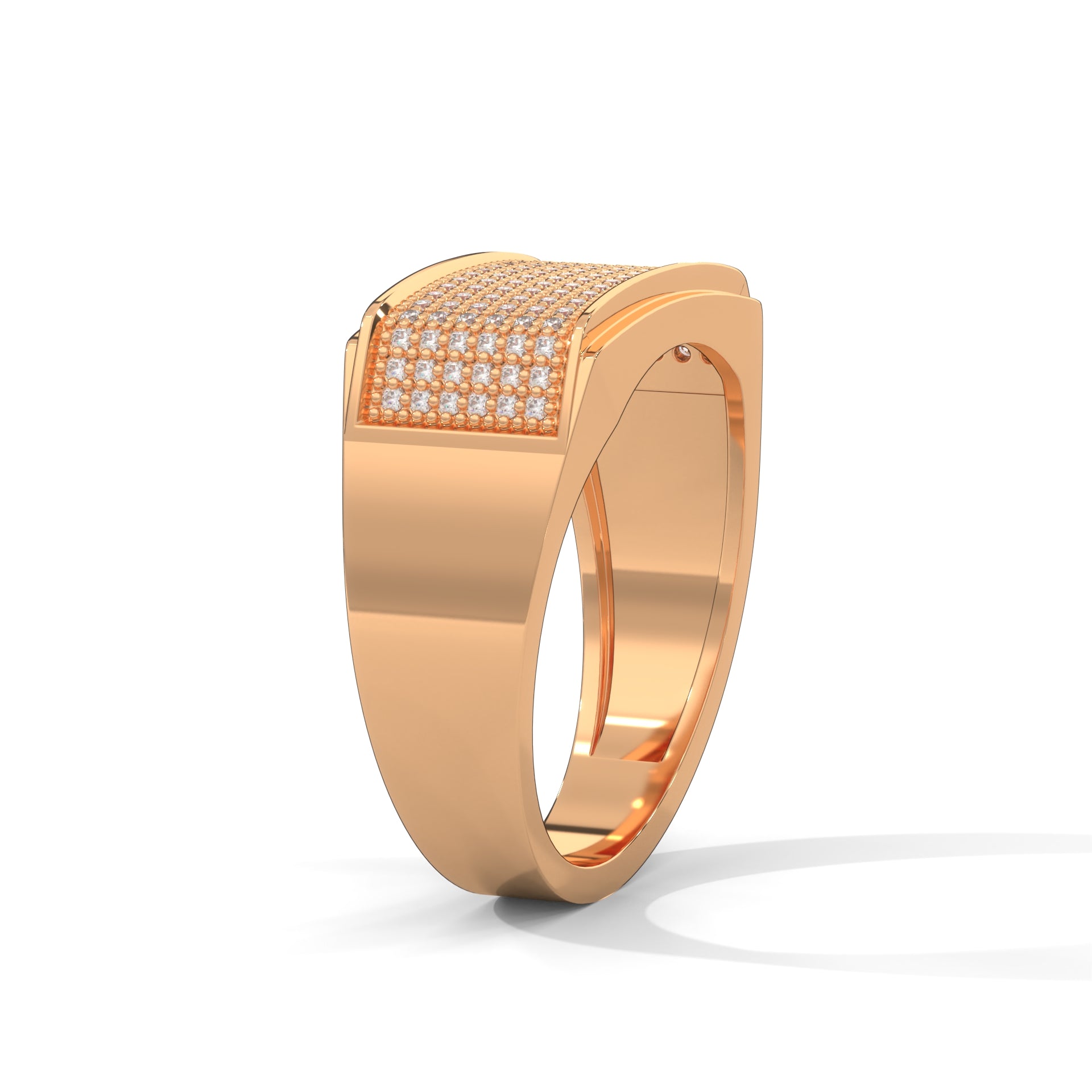 Noble 0.60 CTW Round Lab-Grown Diamond Rectangular Men's Ring