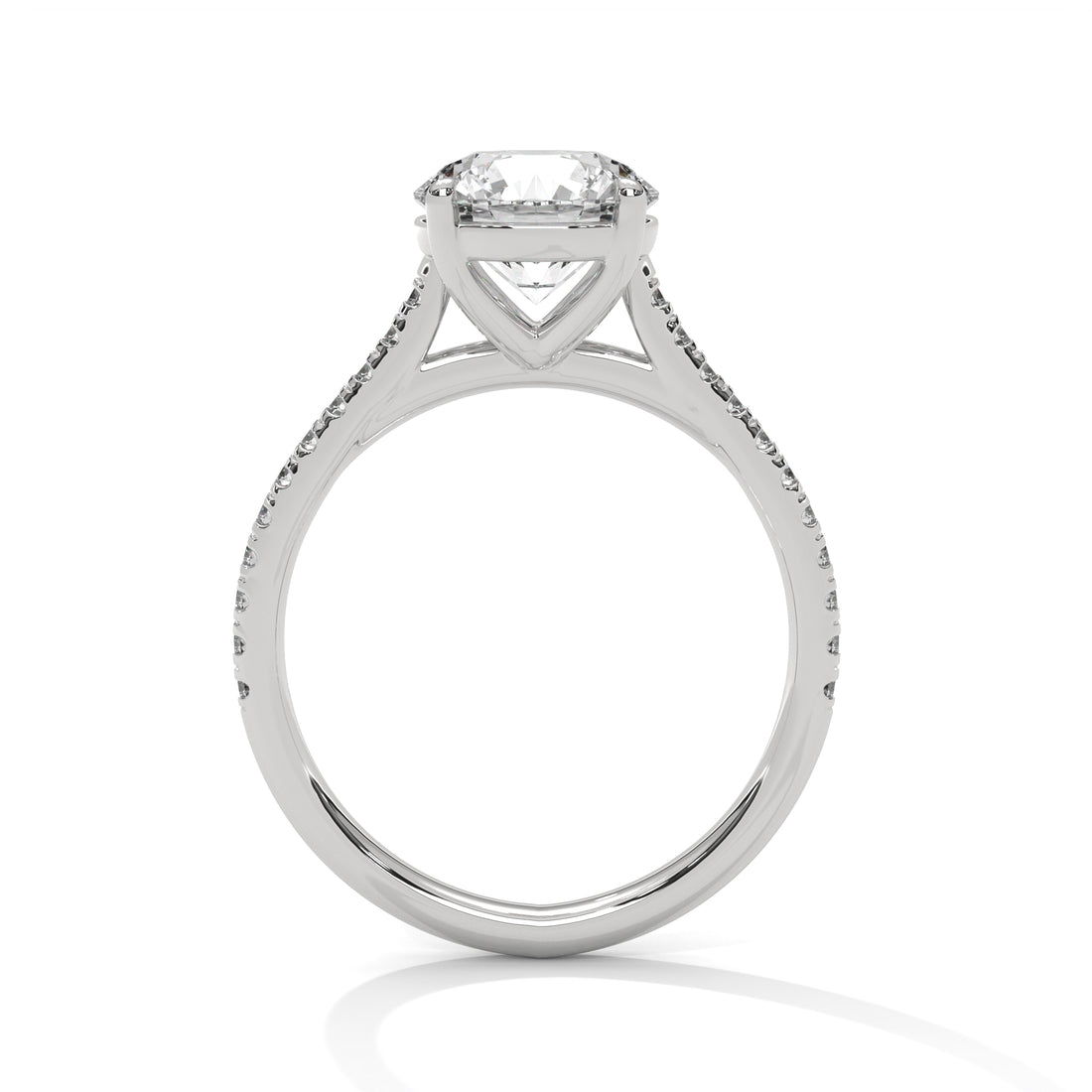 Lustrous Grace 1 CT Round-Cut Lab Grown Diamond Pave Ring | 1.22 CTW