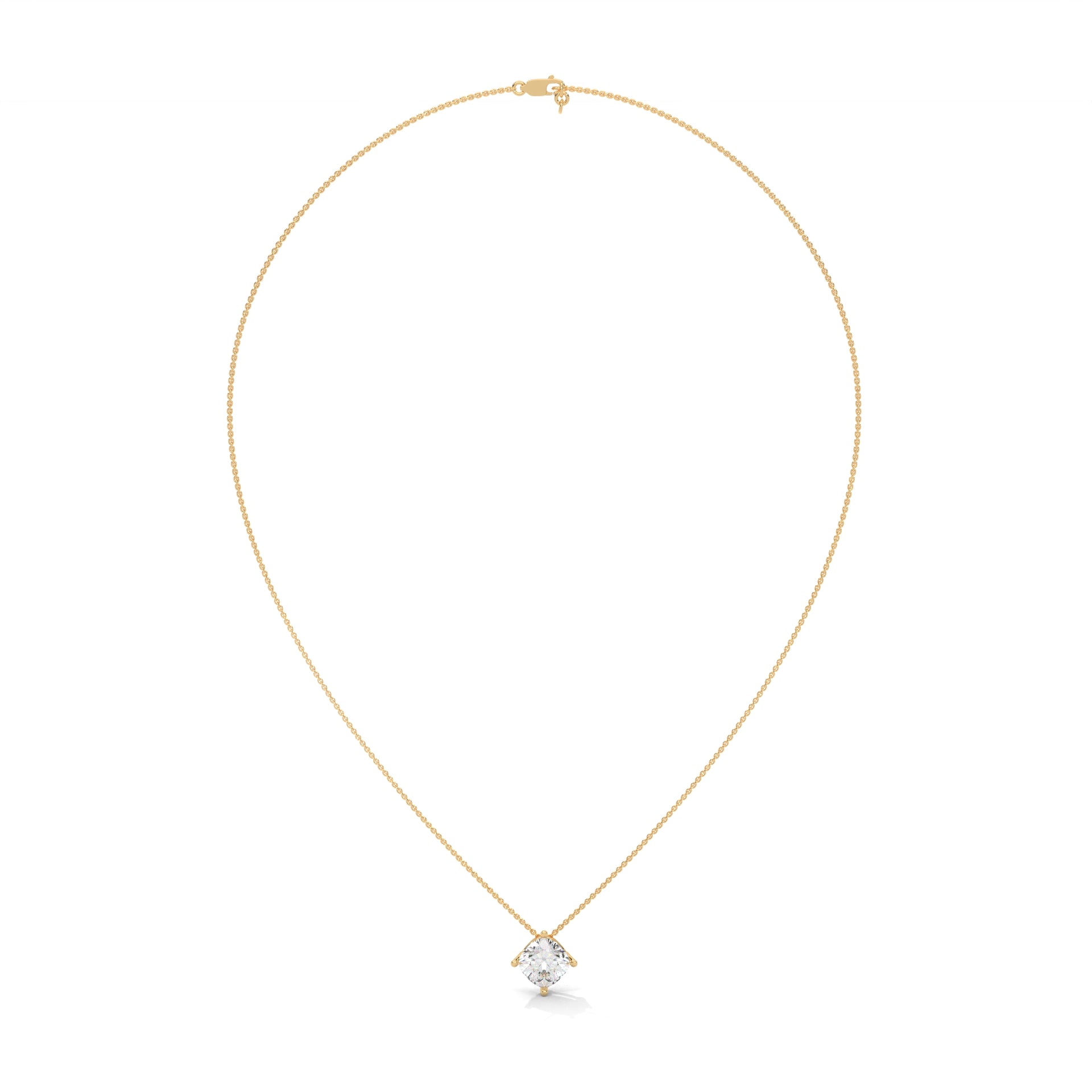 Celestial Glow Round-Cut Diamond Pendant Necklace 2.50ct | 14K Gold |16”&18” Chain