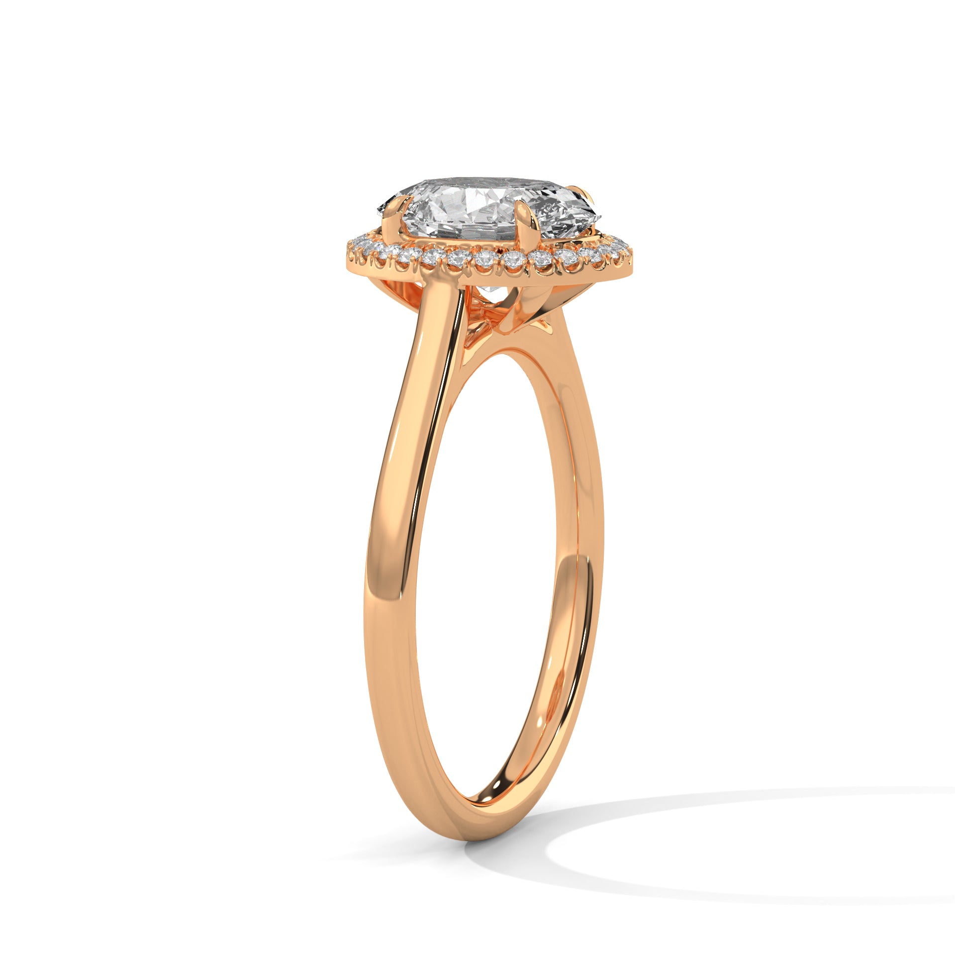 Delphine 3ct Oval Lab-Grown Diamond Halo Engagement Ring | 3.14 CTW