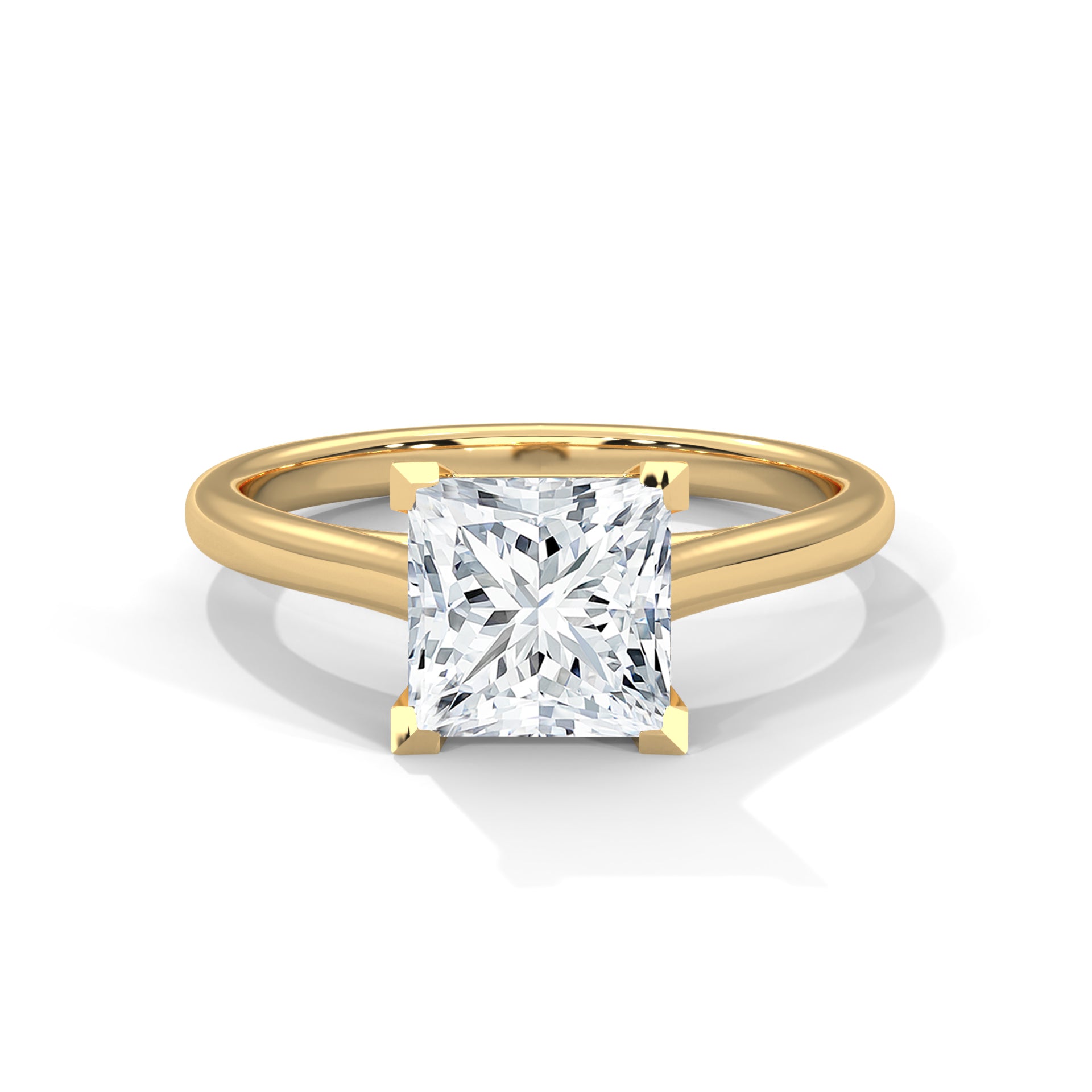 Princess-Cut Diamond Solitaire Engagement Ring 2ct Lab-Grown Diamond (F VS)