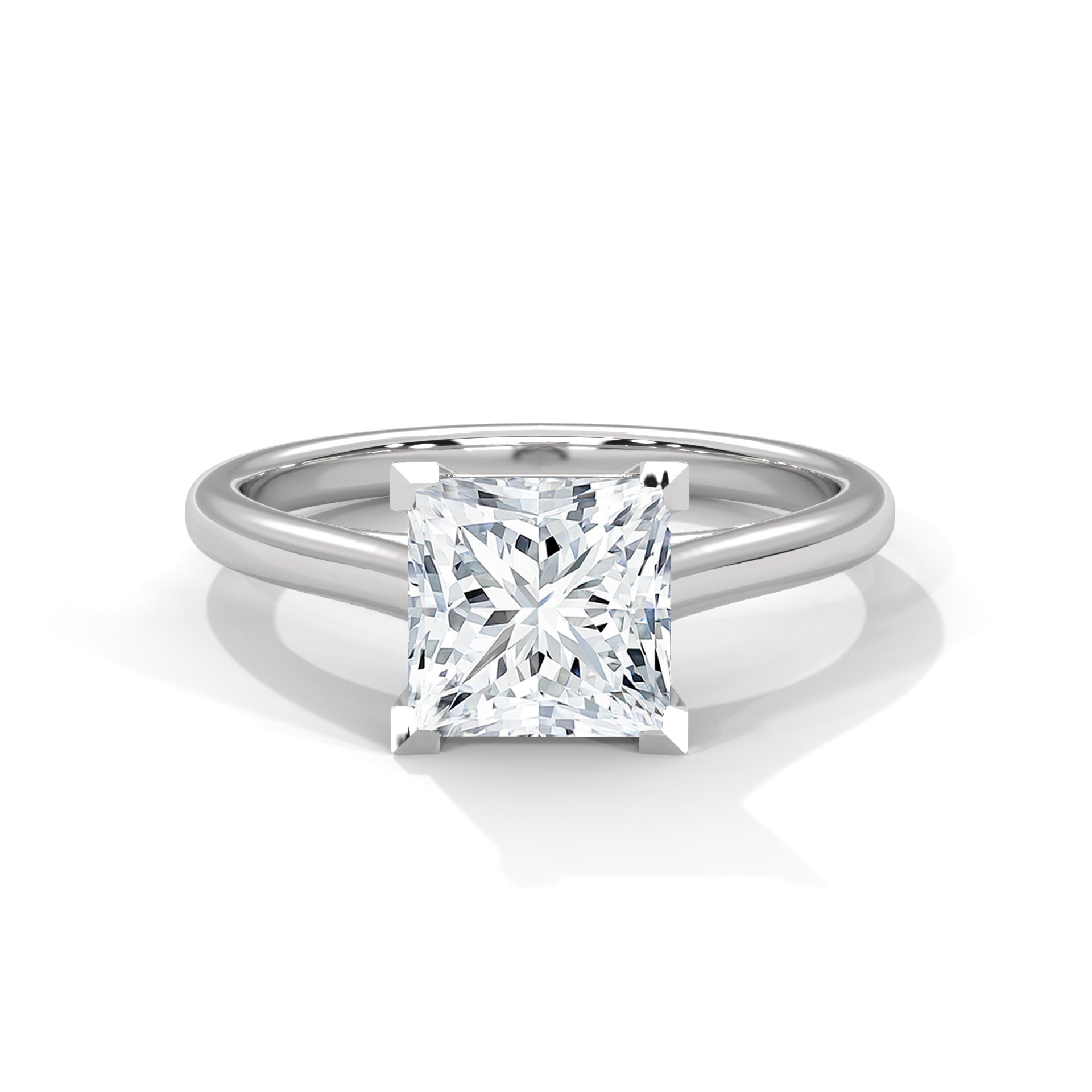 Princess-Cut Diamond Solitaire Engagement Ring 2ct Lab-Grown Diamond (F VS)