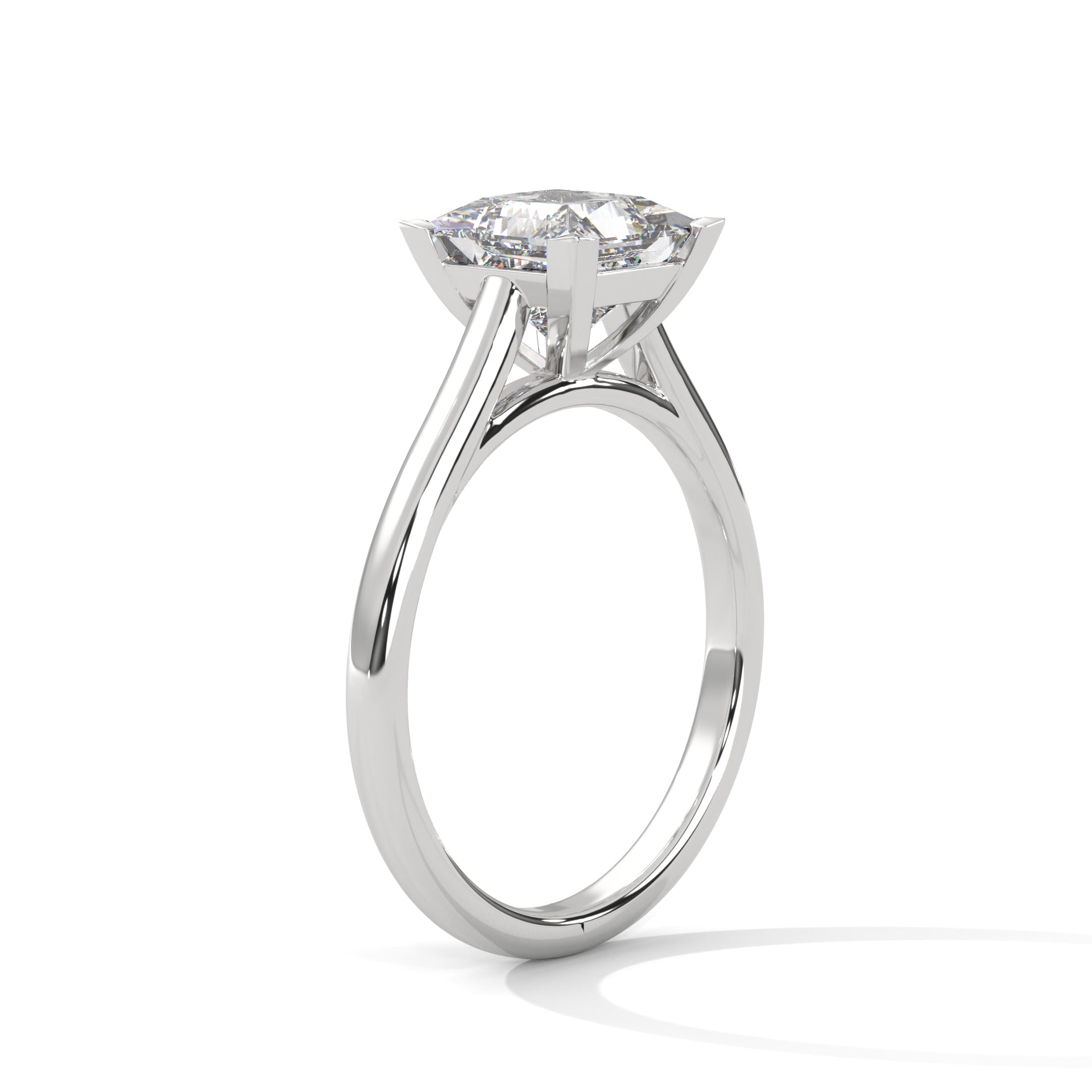 Princess-Cut Diamond Solitaire Engagement Ring 2ct Lab-Grown Diamond (F VS)