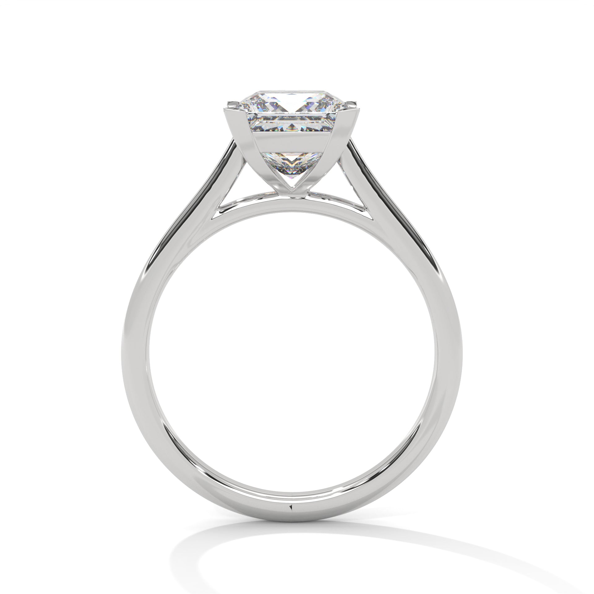 Princess-Cut Diamond Solitaire Engagement Ring 2ct Lab-Grown Diamond (F VS)