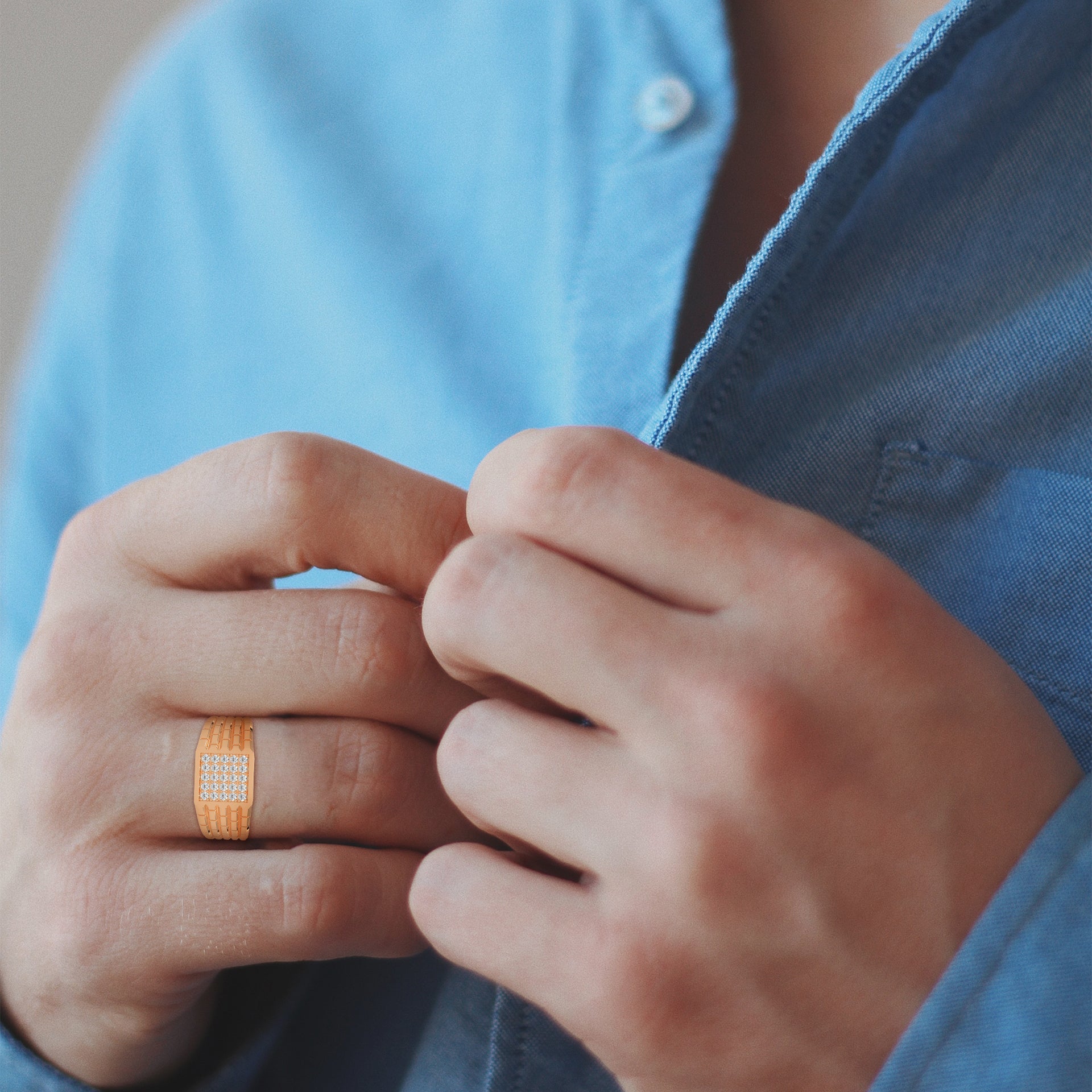 Titan 0.35 CTW Round Lab-Grown Diamond Grid Men's Ring