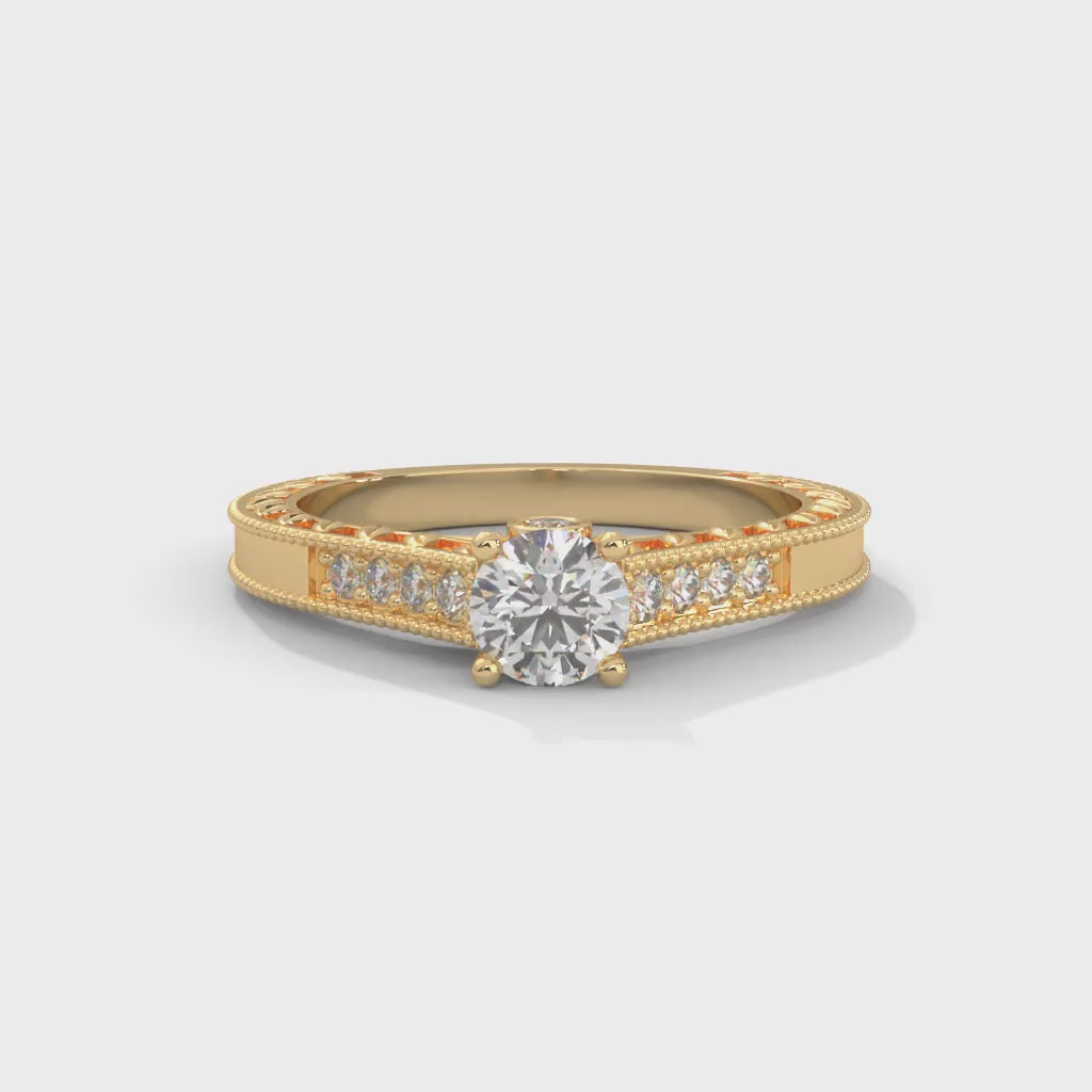 0.69 CTW Round Lab-Grown Diamond Engagement Ring | 14K & 18K Gold
