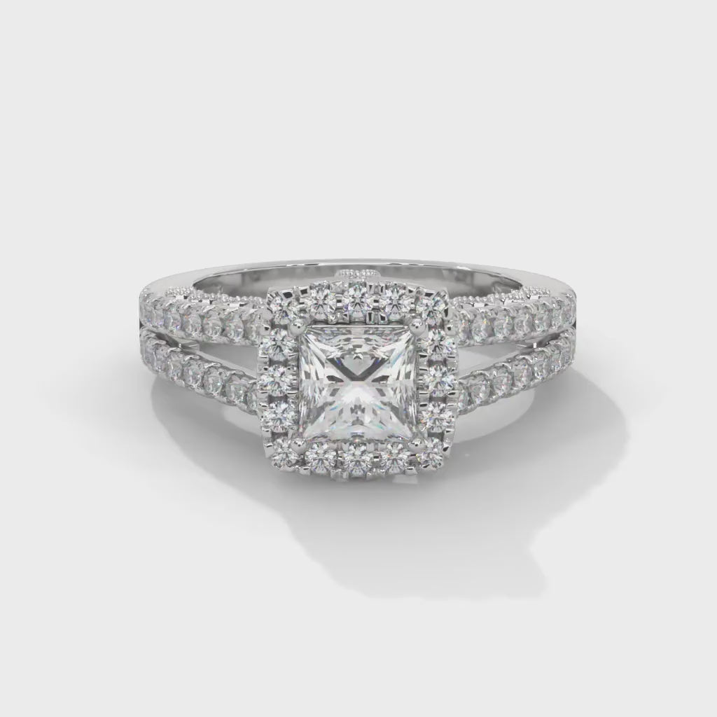 The Luminous Elegance 1.87 CTW Princess-Cut Diamond Engagement Ring | F-VS1