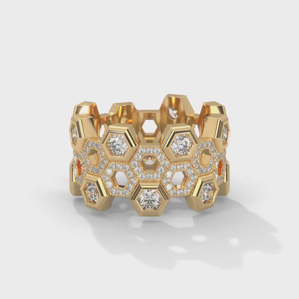 HexaGlow 2.69 CTW Lab-Grown Diamond Honeycomb Band