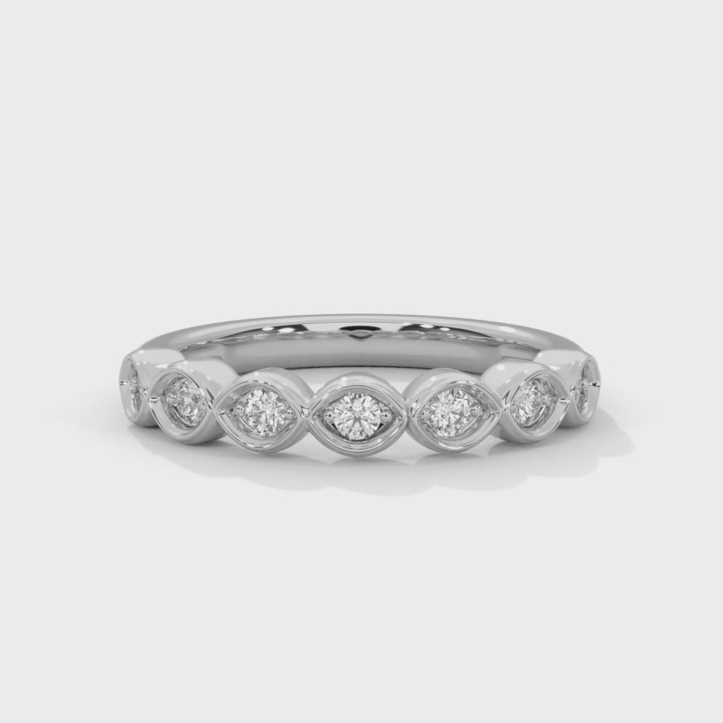 Intricate Infinity: Gold Round Diamond Bezel Set Band Ring | 0.25 CTW