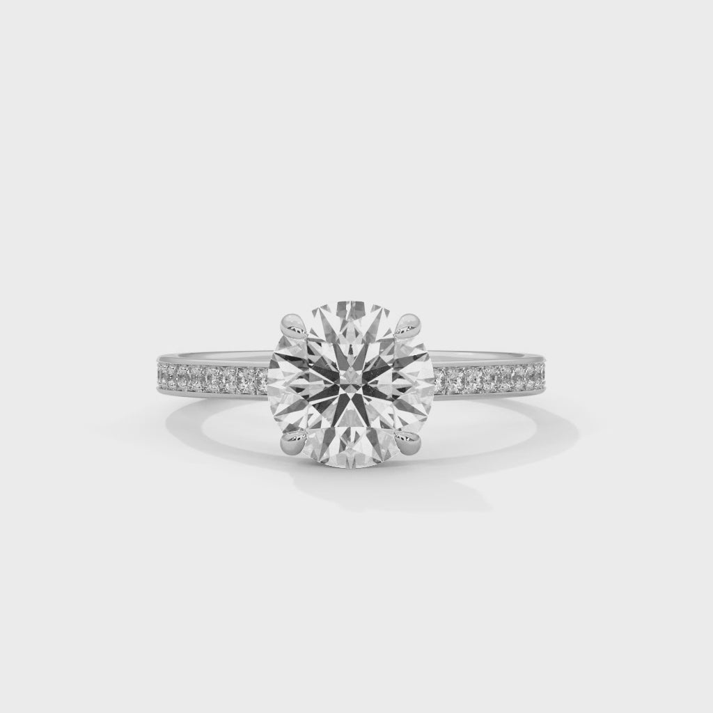 Celestial Bloom 1.71 CTW Round Lab-Grown Diamond Engagement Ring | E-VS1