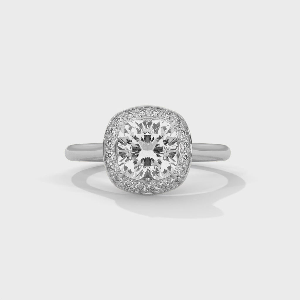 Regal Halo 3CT Cushion Lab-Grown Diamond Engagement Ring | 3.16 CTW