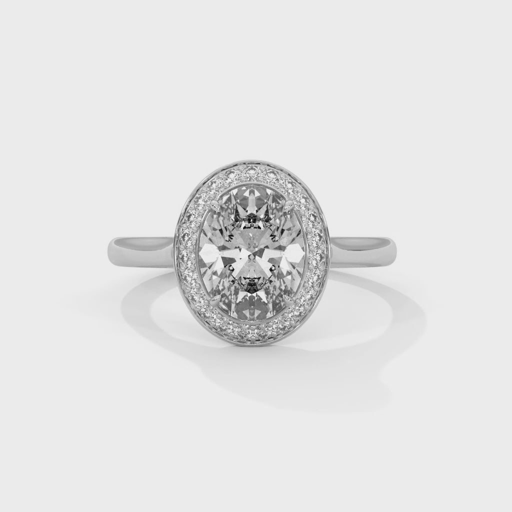 Celestial Embrace 3CT Oval Lab-Grown Diamond Engagement Ring | 3.18 CTW