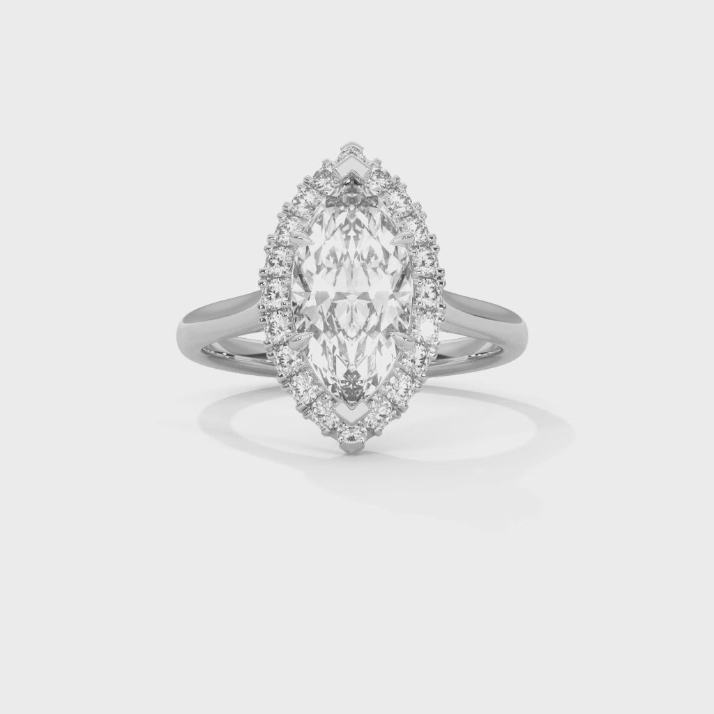 Halo  Marquise-Cut 3 CT Lab Grown Diamond Ring | 3.36 CTW