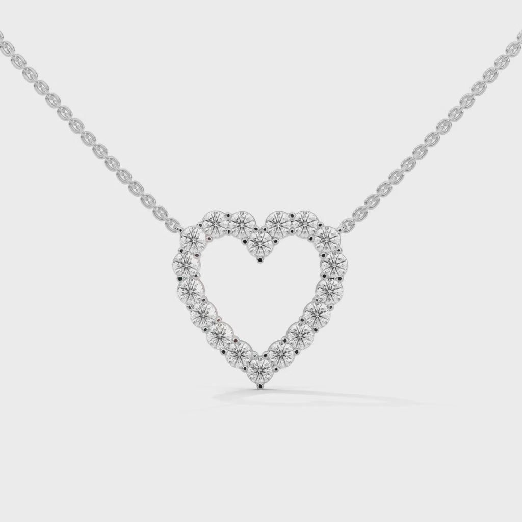 Everlasting Love: 14K Gold Diamond Heart Pendant Necklace | 0.45 CTW
