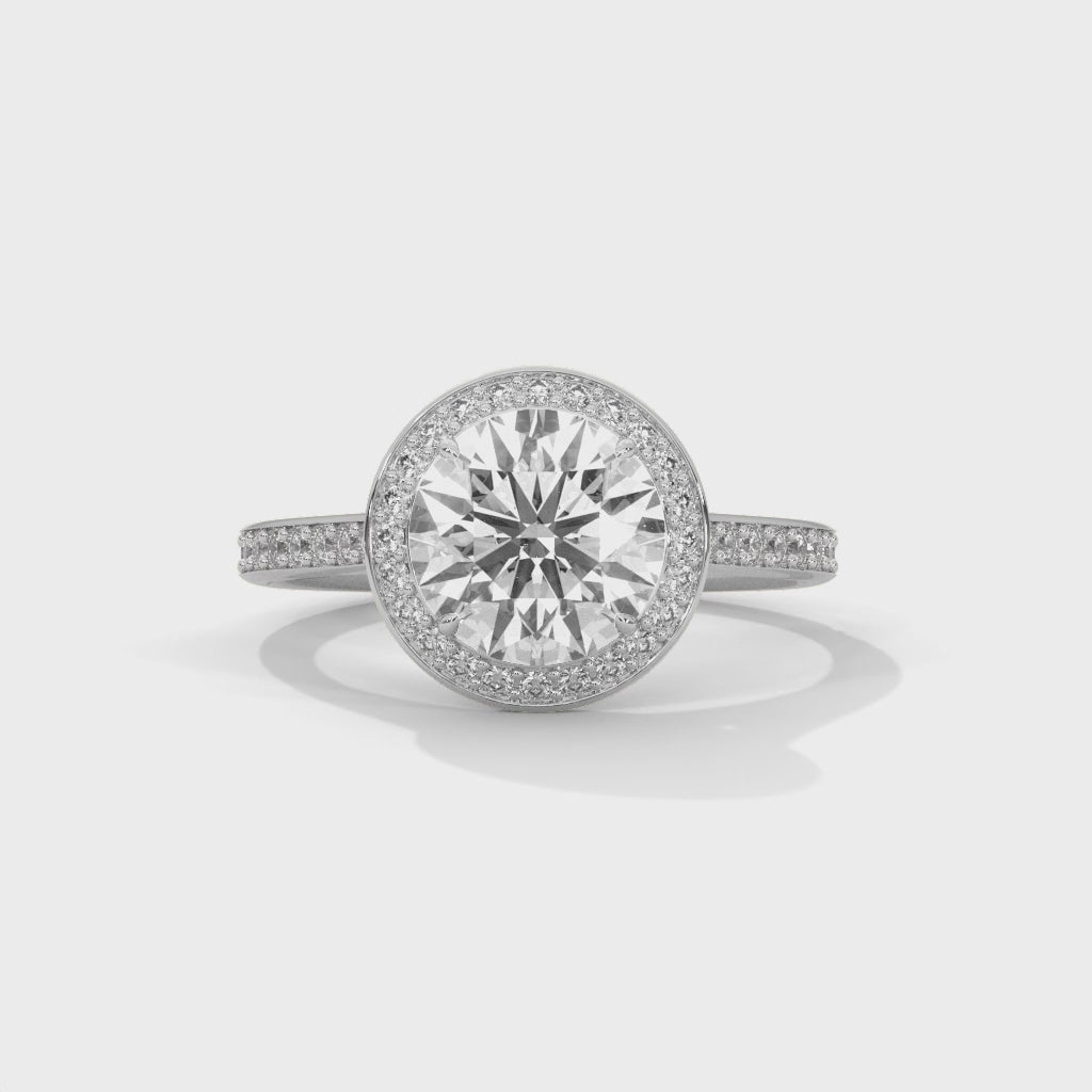 Lustrous Halo 1.5CT Round Lab-Grown Diamond Engagement Ring | 1.84 CTW