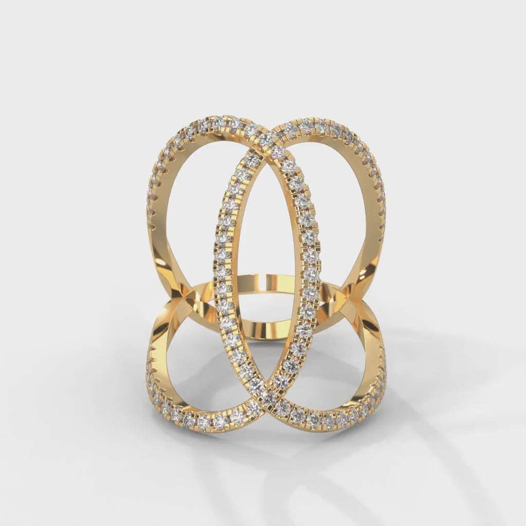 InfinityLuxe 0.49 CTW Lab-Grown Diamond Crossover Ring | 14K & 18K Gold