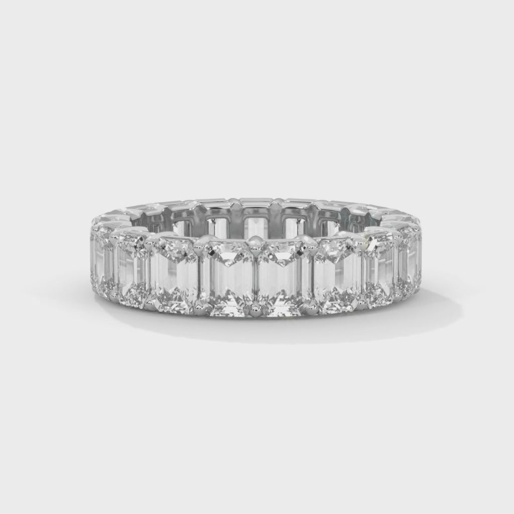 Luxury Emerald Lab-Grown Diamond Gold Eternity Band | 4.75 CTW