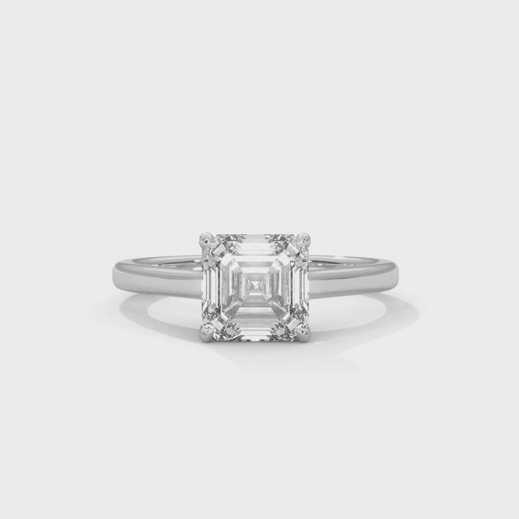 Classic Engagement Ring with Lab Grown Asscher-Cut Diamond | 1.5 CTW