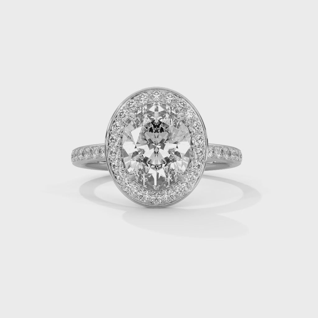 Isolde 1.5ct Oval Lab-Grown Diamond Halo Engagement Ring | 2.02 CTW