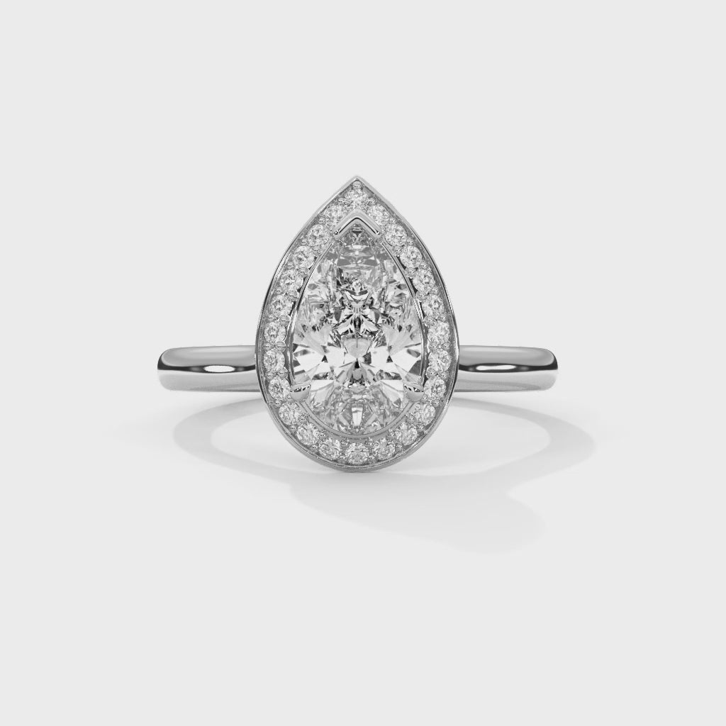 Halo 3 CTW Pear-Cut Radiance Lab Grown Diamond Ring | 3.14 CTW