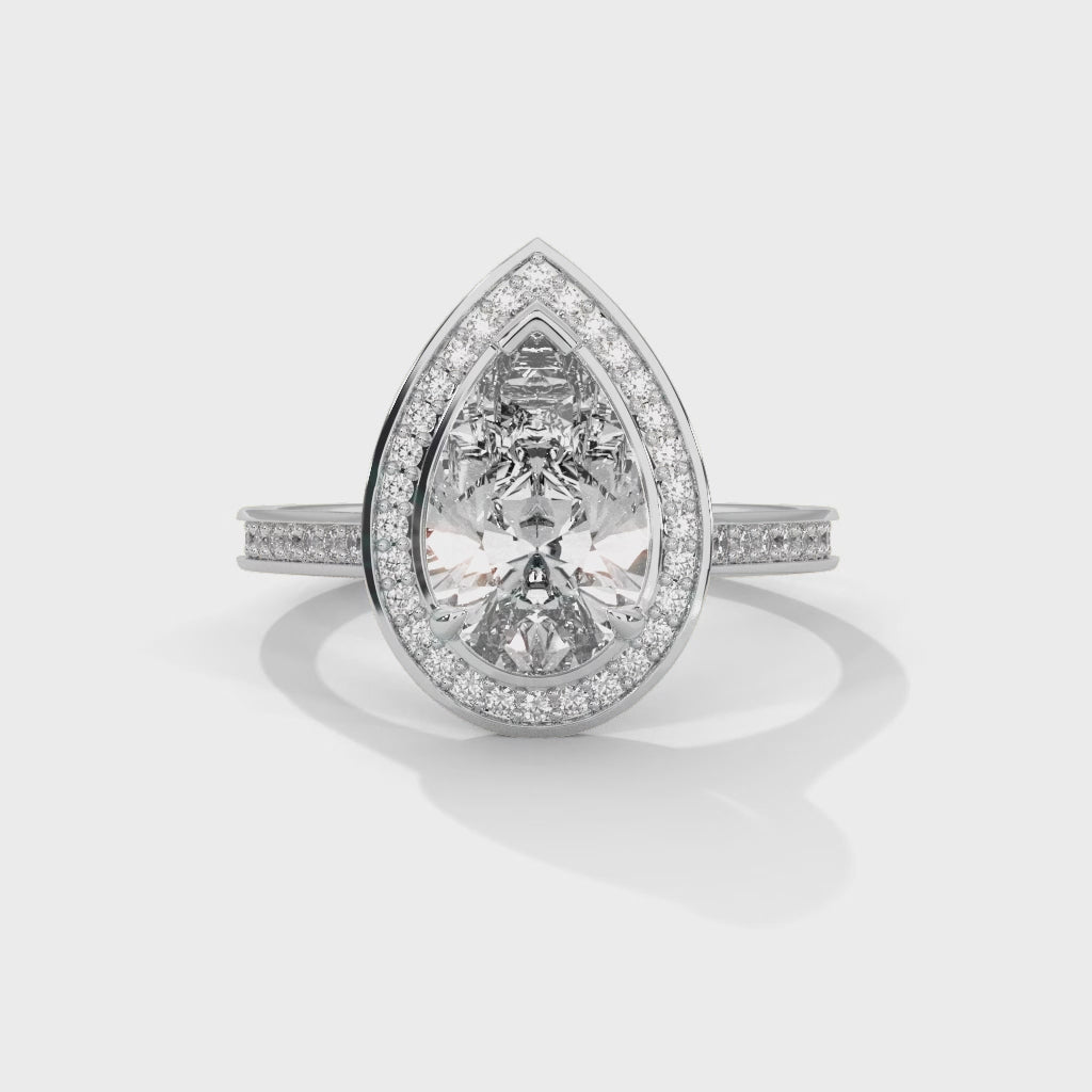 Celestial Teardrop 1.5CT Pear Lab-Grown Diamond Engagement Ring | 1.84 CTW