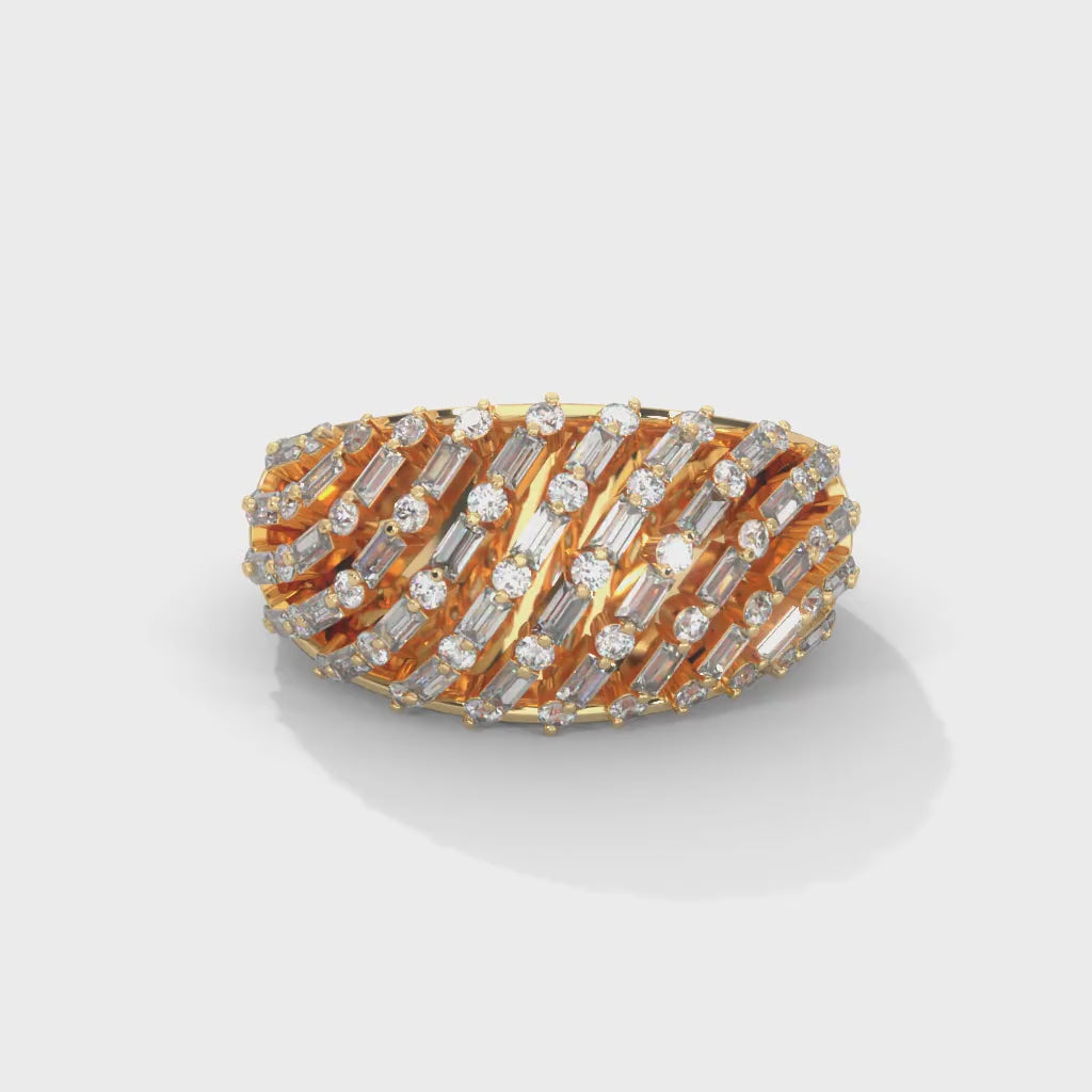 Radiance 0.76 CTW Baguette & Round Lab-Grown Diamond Ring