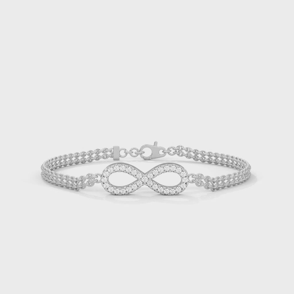 InfinityGlow Pave-Set Lab-Grown Diamond Gold Bracelet | 0.38 CTW