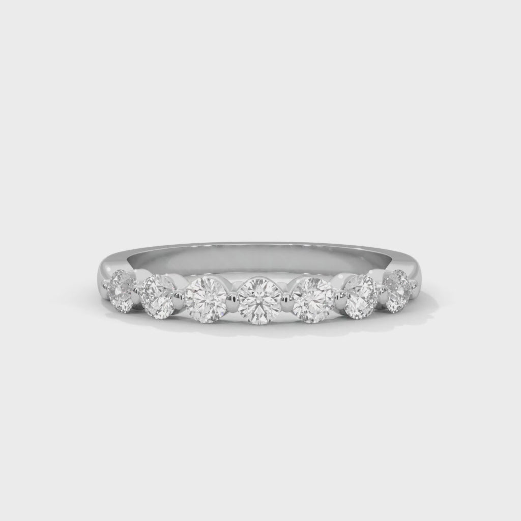 Elegant Round Lab-Grown Diamond Gold Half-Eternity Band | 0.55 CTW