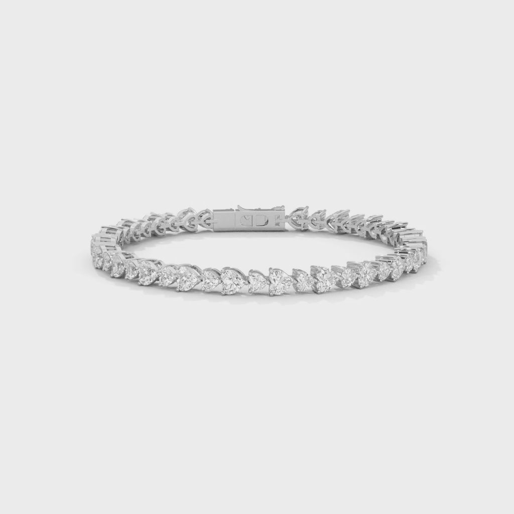 EternalHeart Heart-Cut Lab-Grown Diamond Tennis Bracelet | 10.4 CTW