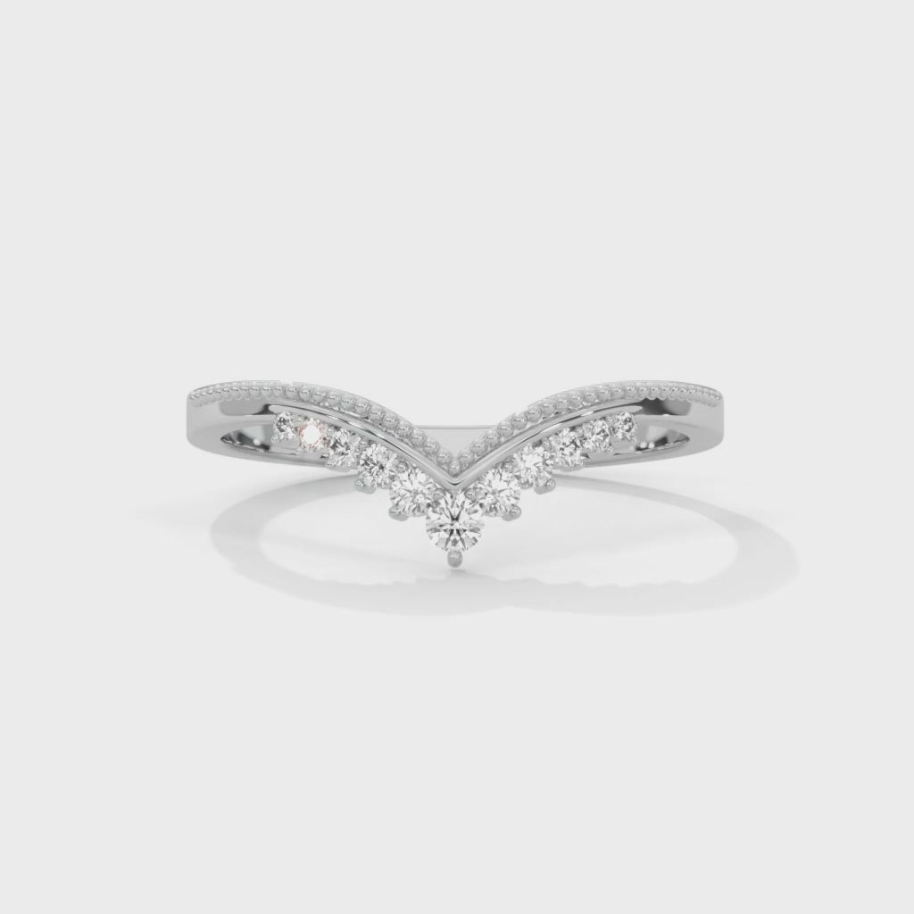 Vintage Round Lab-Grown Diamond Gold Wedding Band | 0.15 CTW