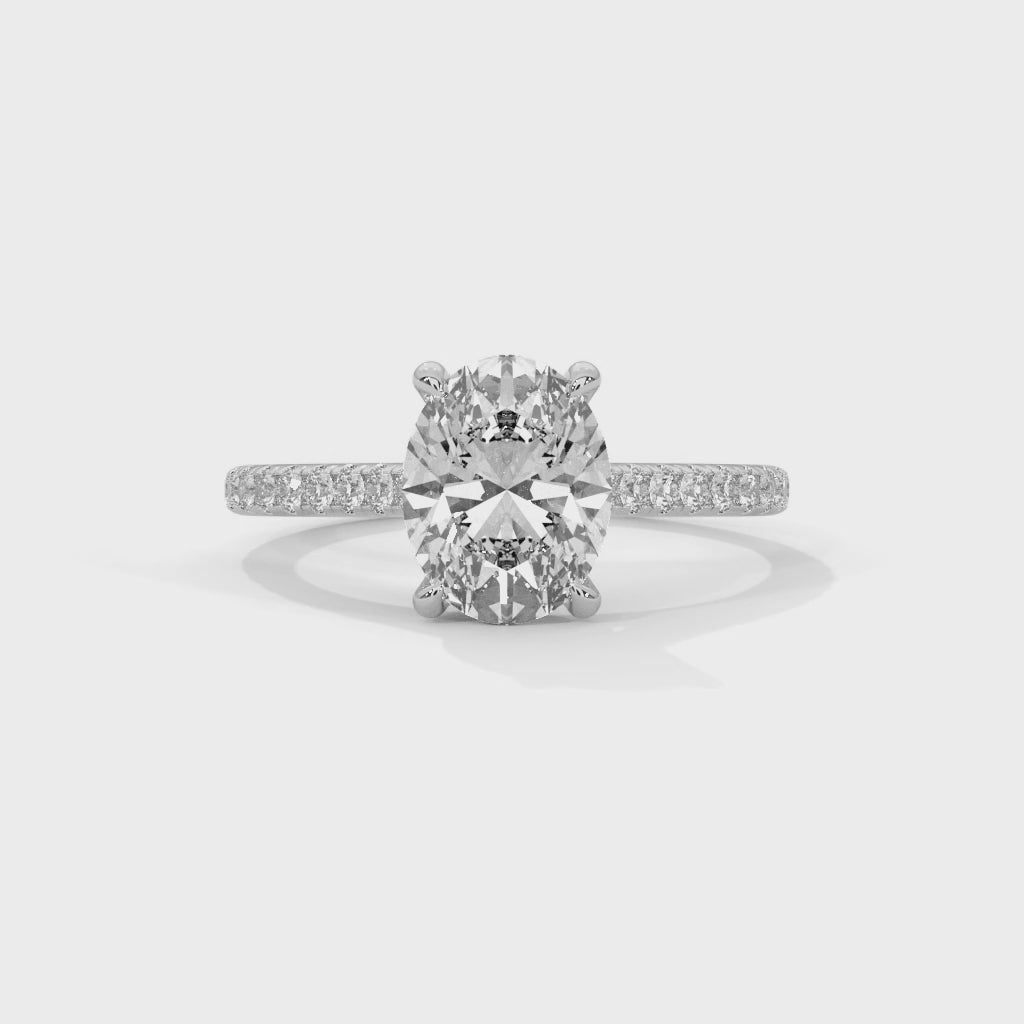 Brilliant Grace 1.5 CT Cushion-Cut Lab Grown Diamond Pave Ring | 1.90 CTW