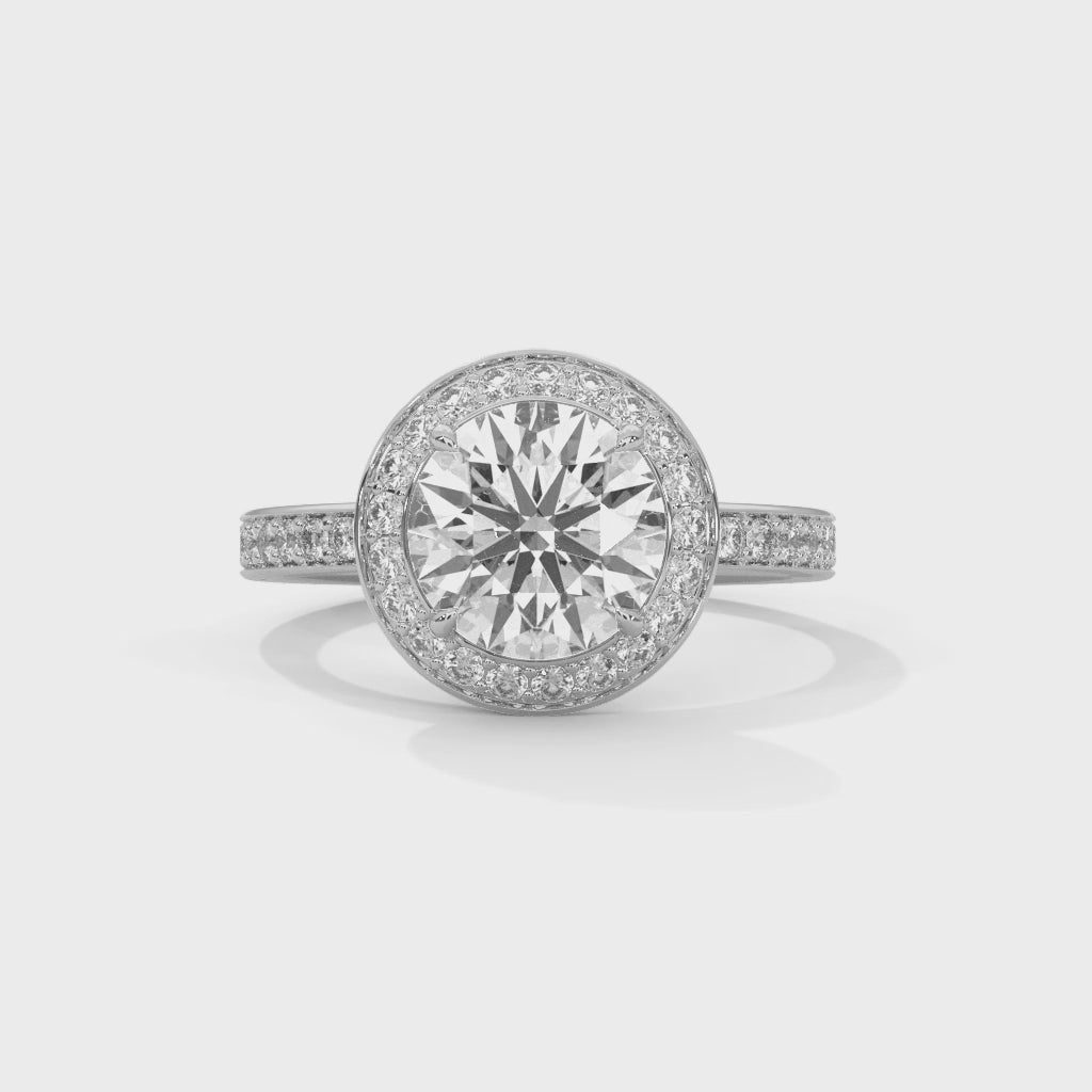 Lavish Halo 3 CTW Round-Cut Lab Grown Diamond Ring | 3.67 CTW