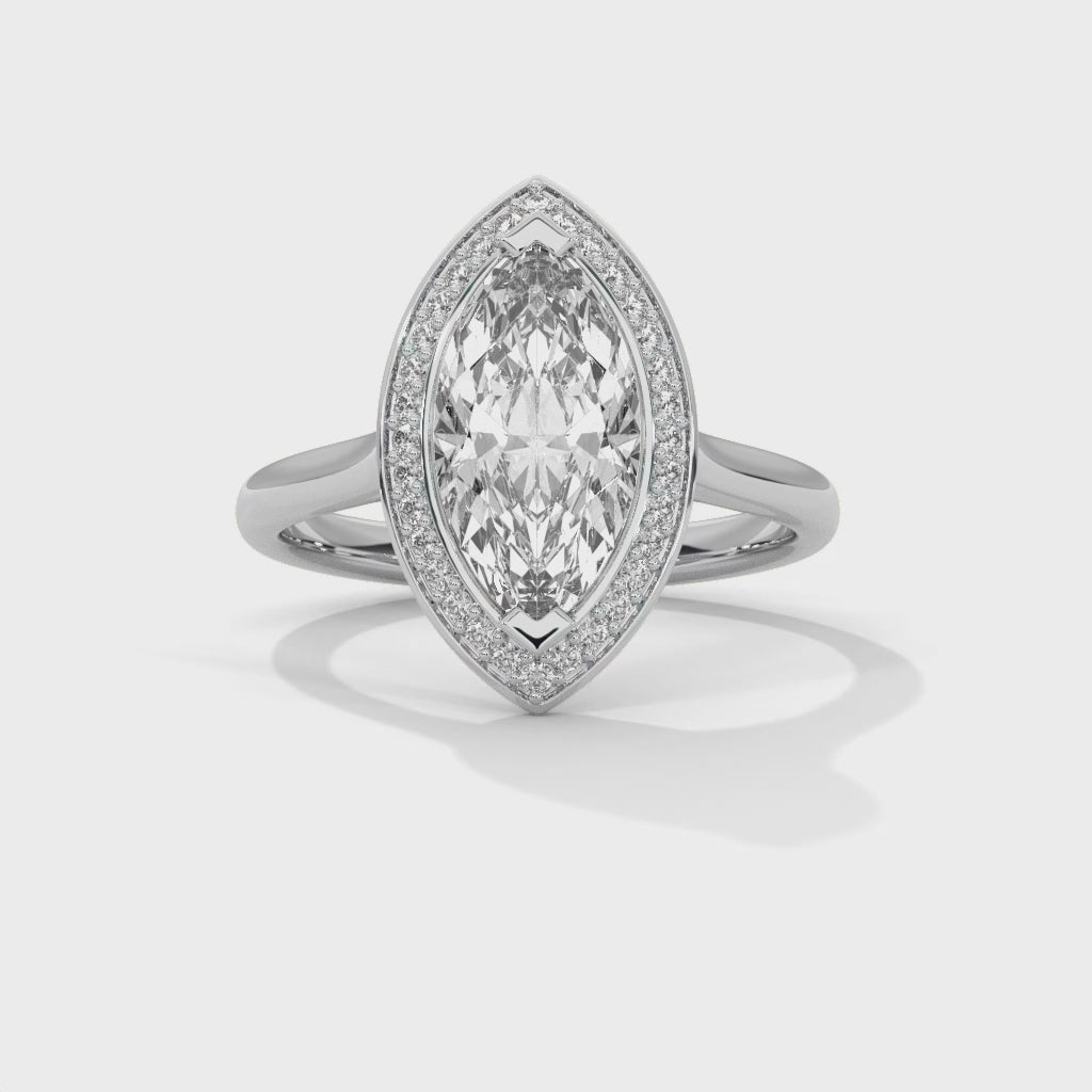 Celestial Marquise 3 CT Double Halo Lab Grown Diamond Ring | 3.16 CTW