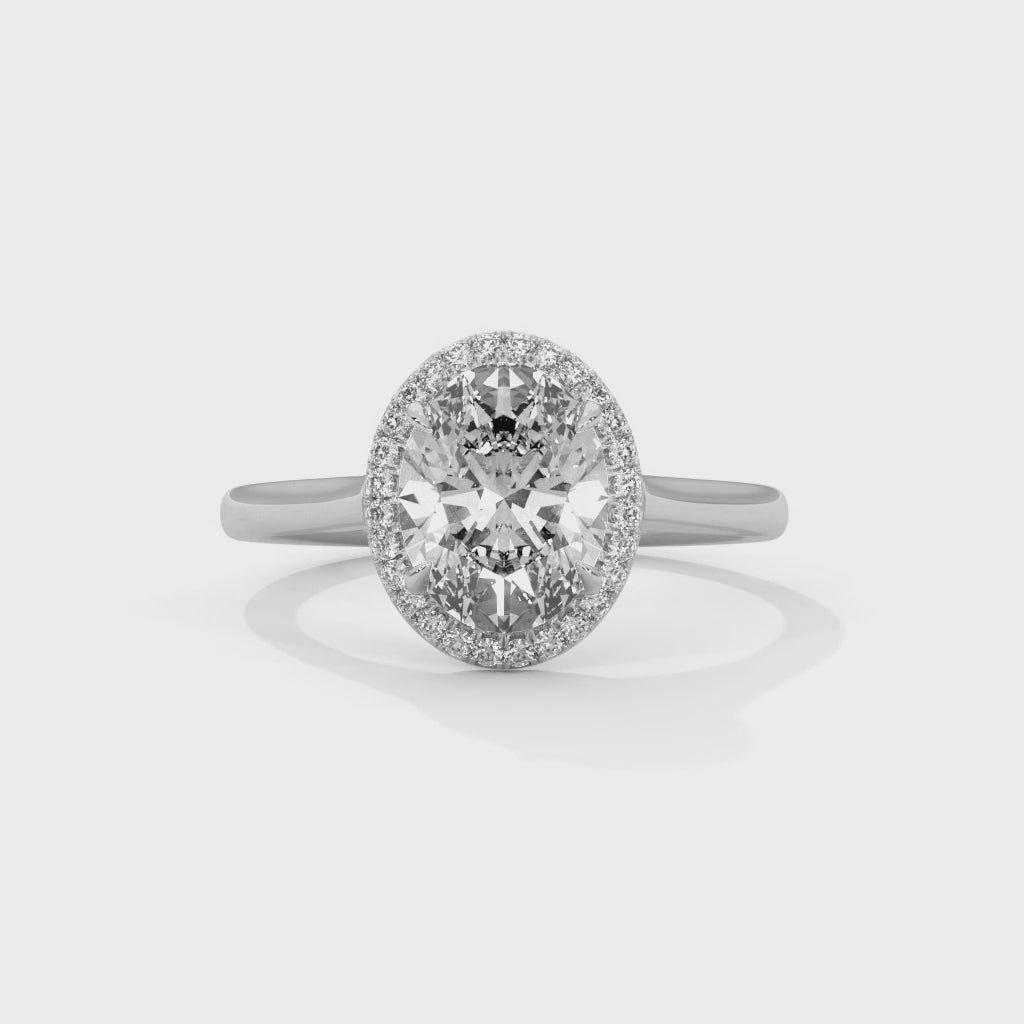 Delphine 3ct Oval Lab-Grown Diamond Halo Engagement Ring | 3.14 CTW