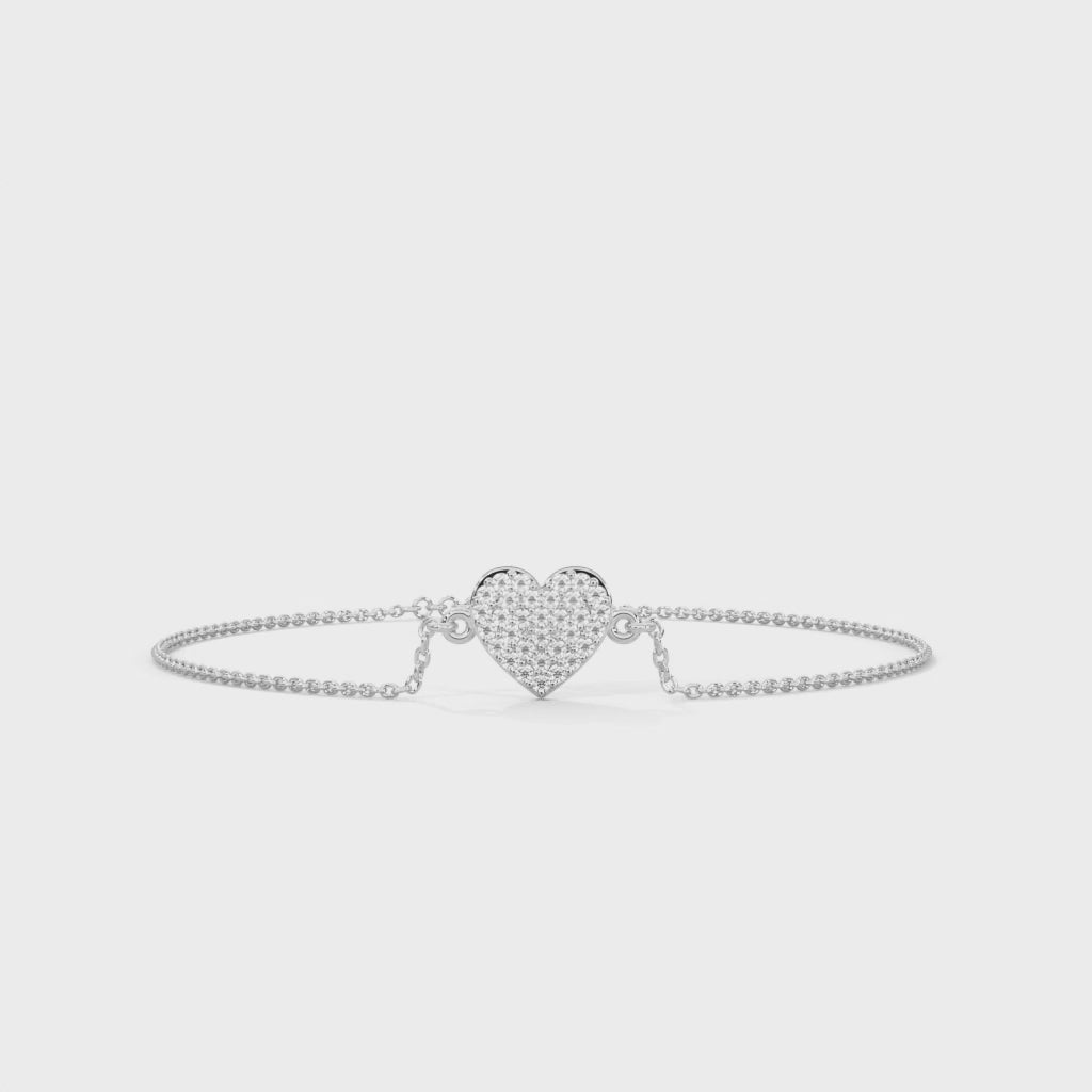 Amora Pave-Set Heart Lab-Grown Diamond Gold Bracelet | 0.26 CTW