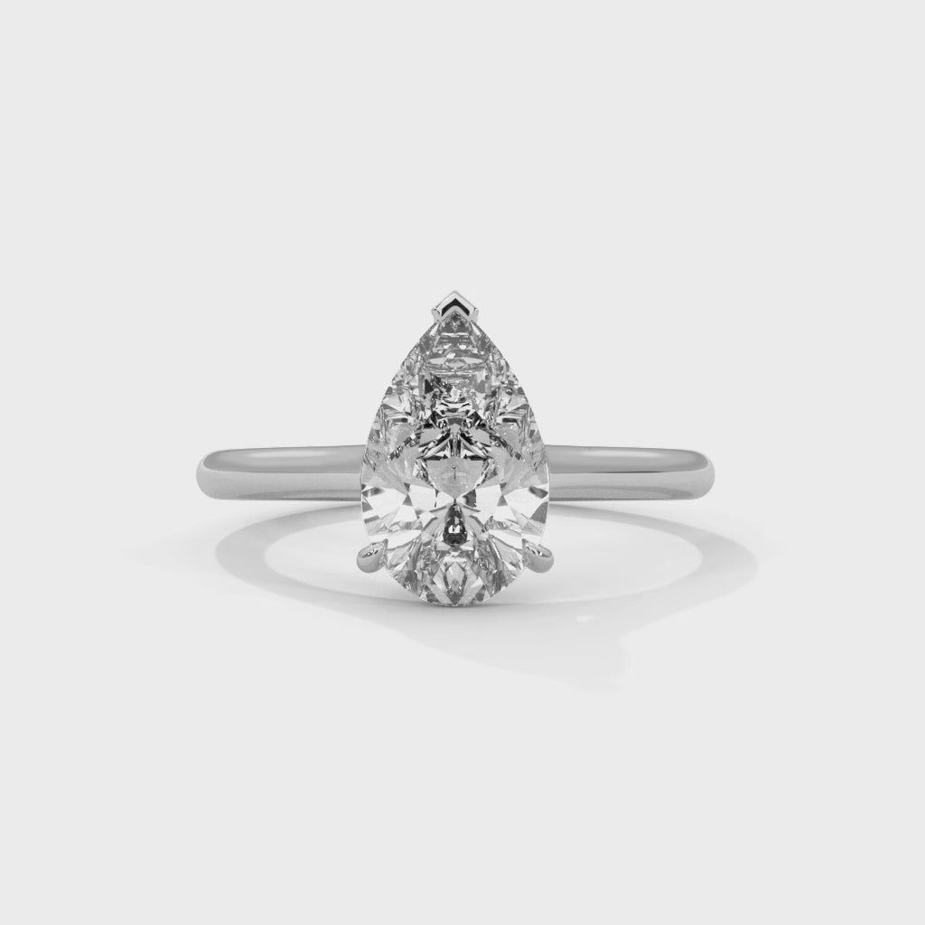 Celestia Pear 2 CT Diamond Solitaire Engagement Ring | 14K & 18K Gold