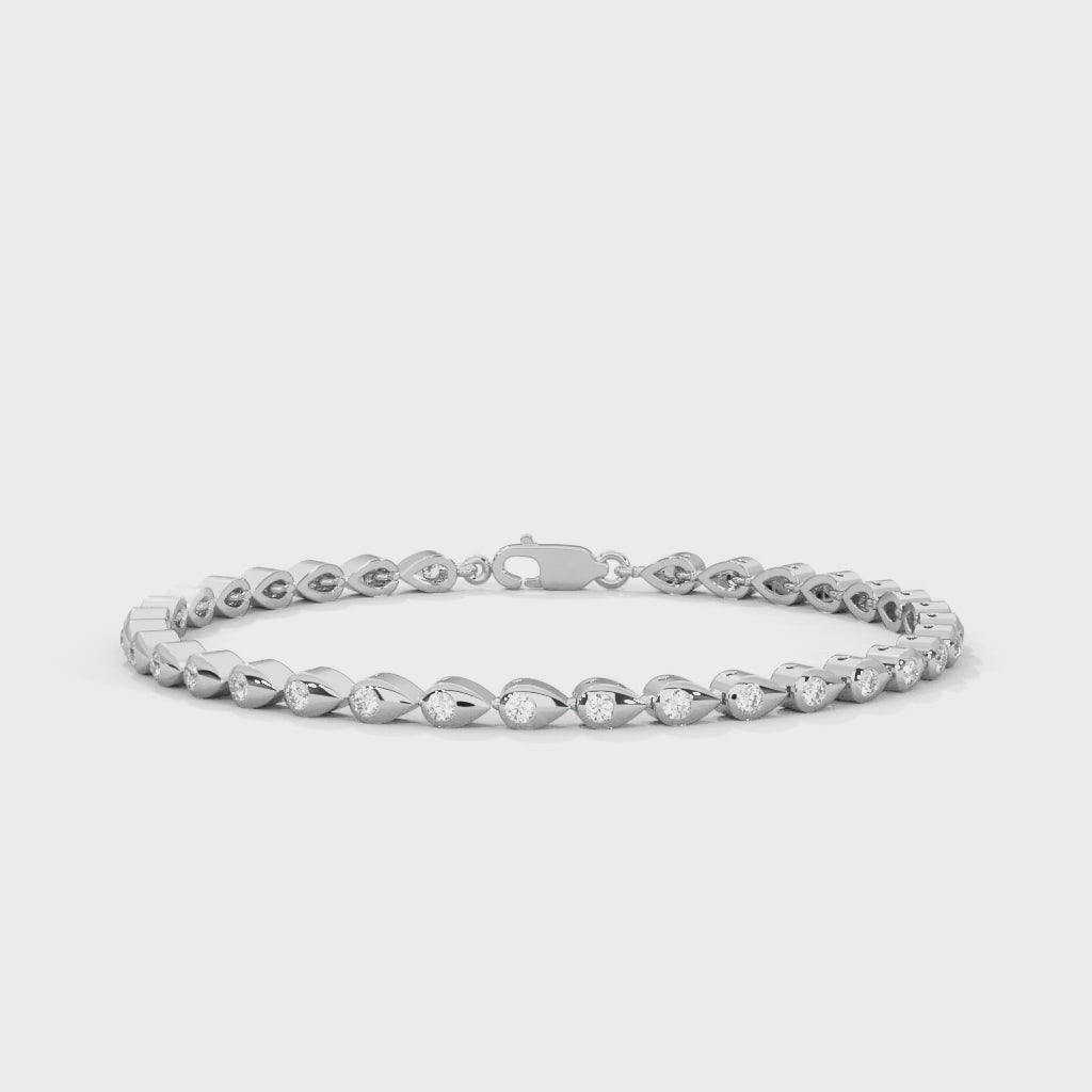 InfinityGlow Round-Cut Lab-Grown Diamond Gold Bracelet | 1.19 CTW