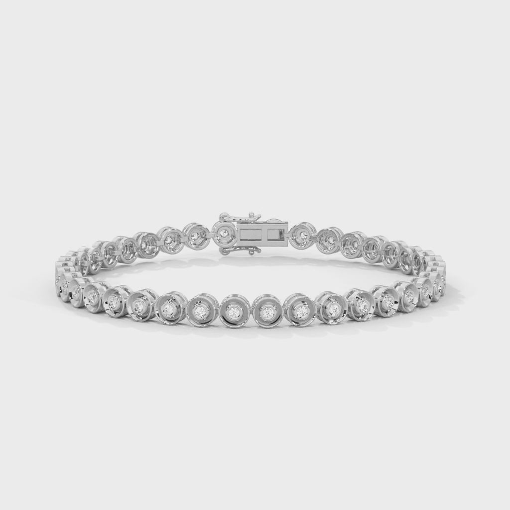 Bezel-Set Lab-Grown Diamond Gold Tennis Bracelet | 0.68 CTW