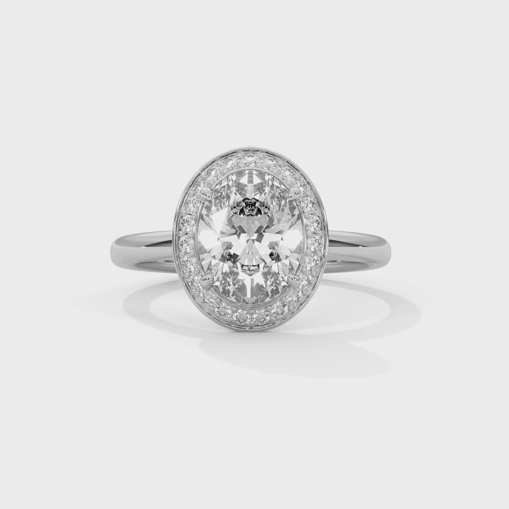 Oval Halo 1.5 CT Lab Grown Diamond Ring | 1.68 CTW