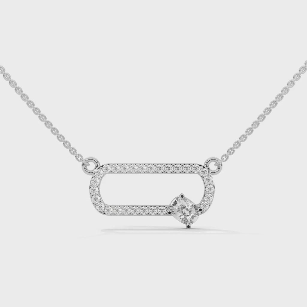 14K Gold Cushion-Cut Diamond Geometric Pendant Necklace | 0.57 CTW