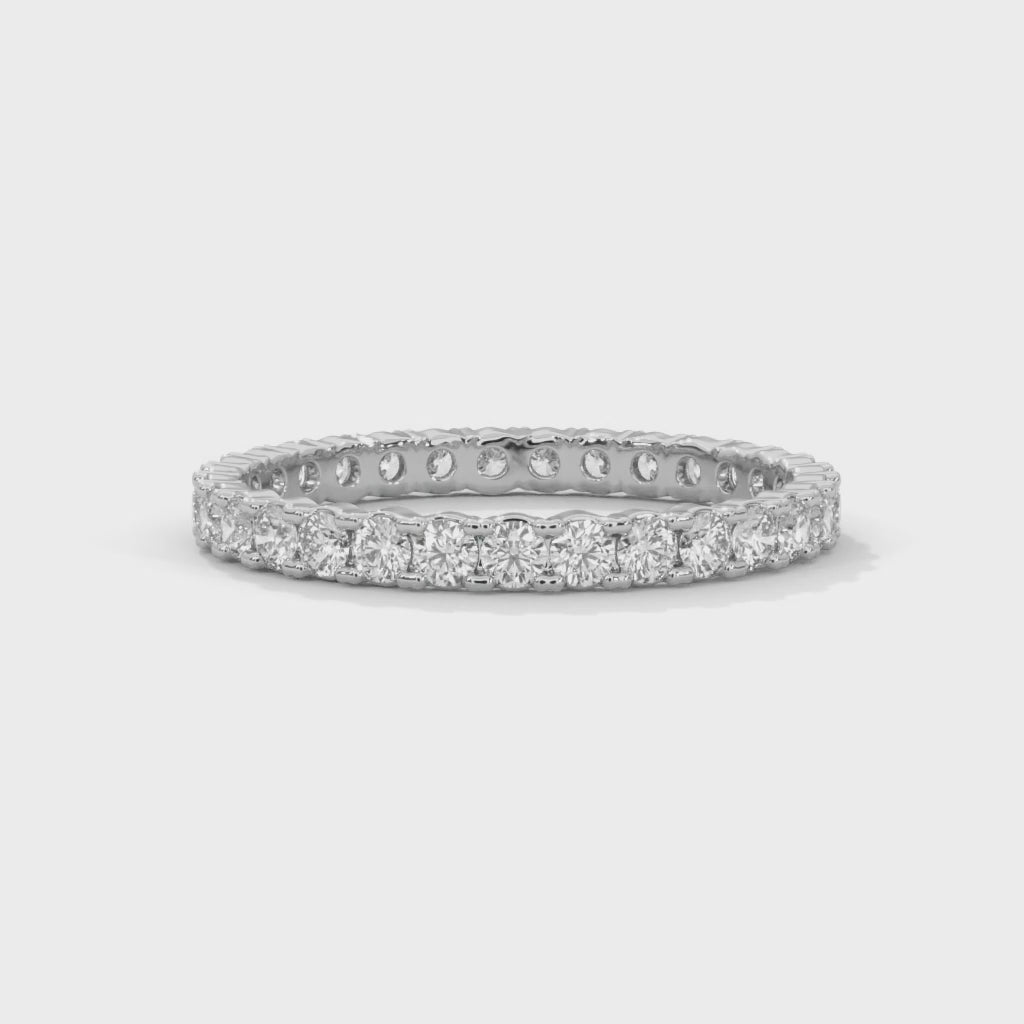 Endless Brilliance: Full-Eternity Round Diamond Gold Band | 1.09 CTW