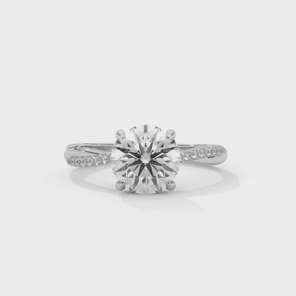 Radiant Embrace 1.5 CT Round-Cut Lab Grown Diamond Pave Ring | 1.66 CTW
