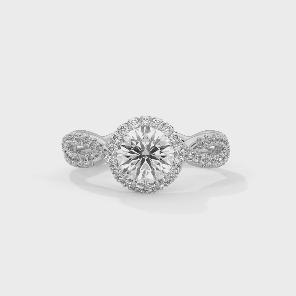 Enchanted Twist 1.5 CT Halo Round-Cut Lab Grown Diamond Ring | 1.98 CTW
