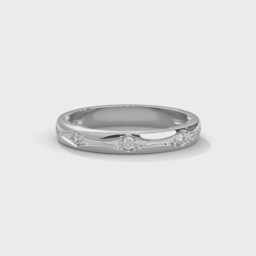 The Elegance Stream 0.08 CTW Round-Cut Diamond Ladies' Ring | 14K/18K Gold