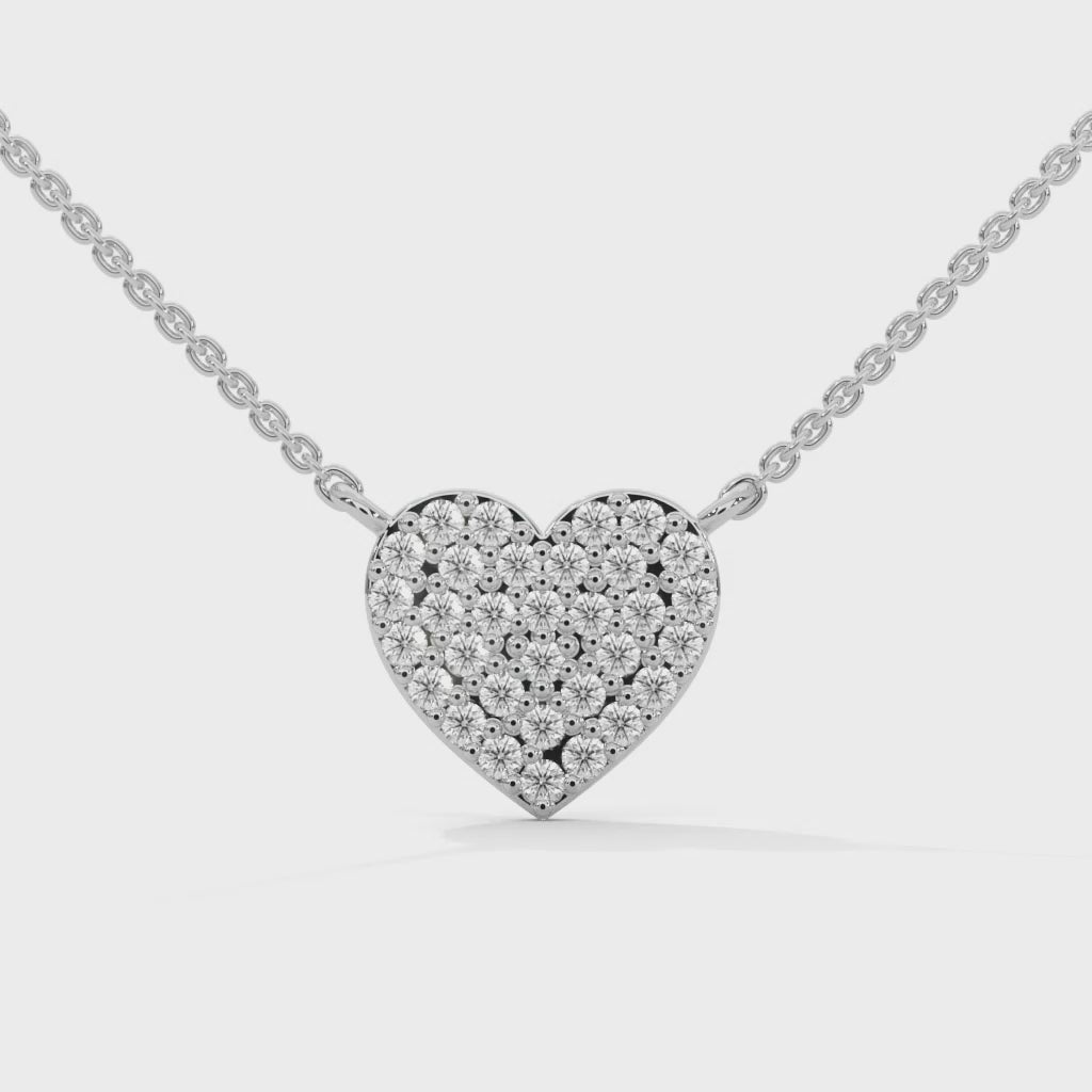Eternal Love: 14K Gold Pavé Heart Diamond Pendant Necklace | 0.26 CTW